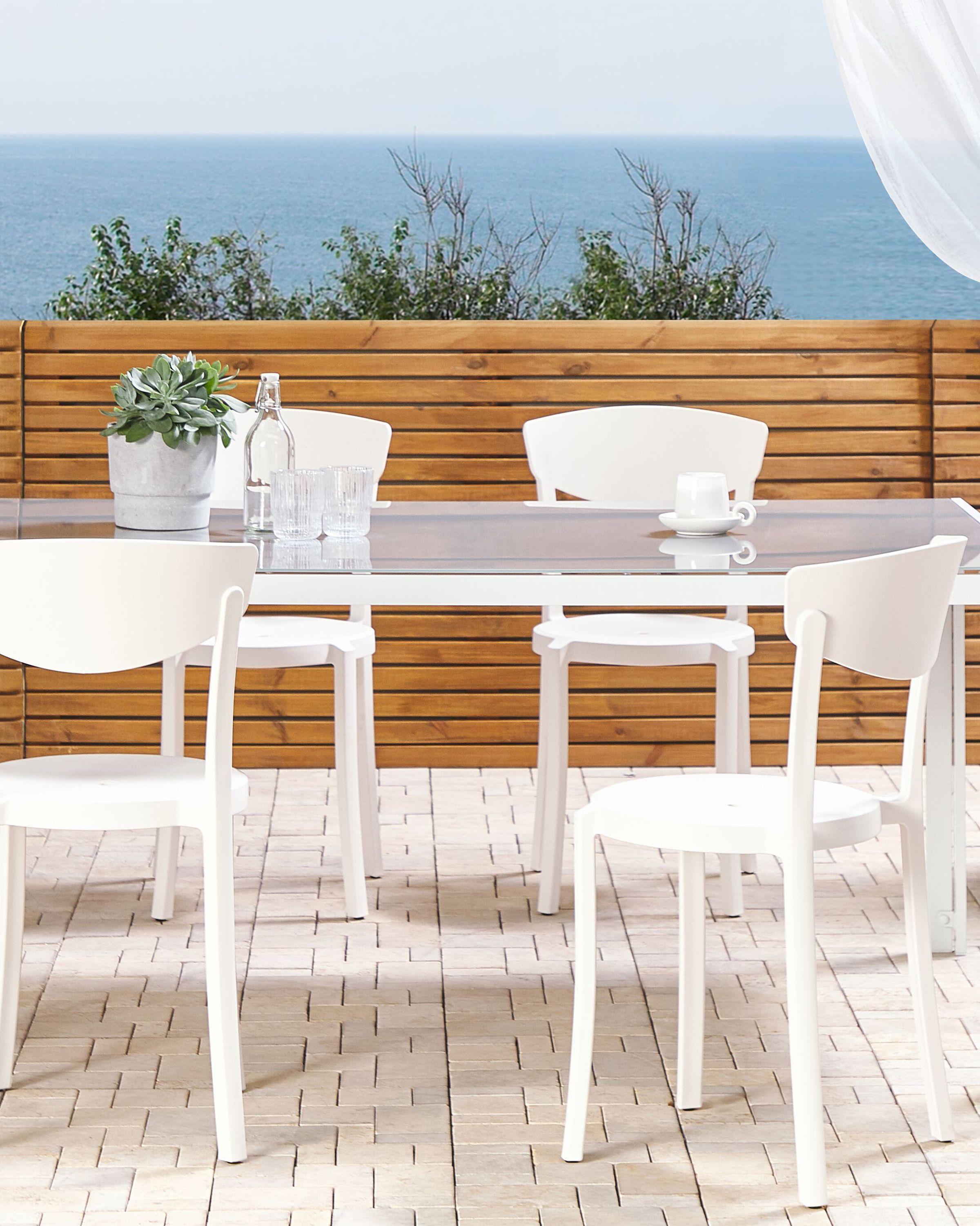 Scaun dining - Set de 4 scaune de grădină VIESTE Alb