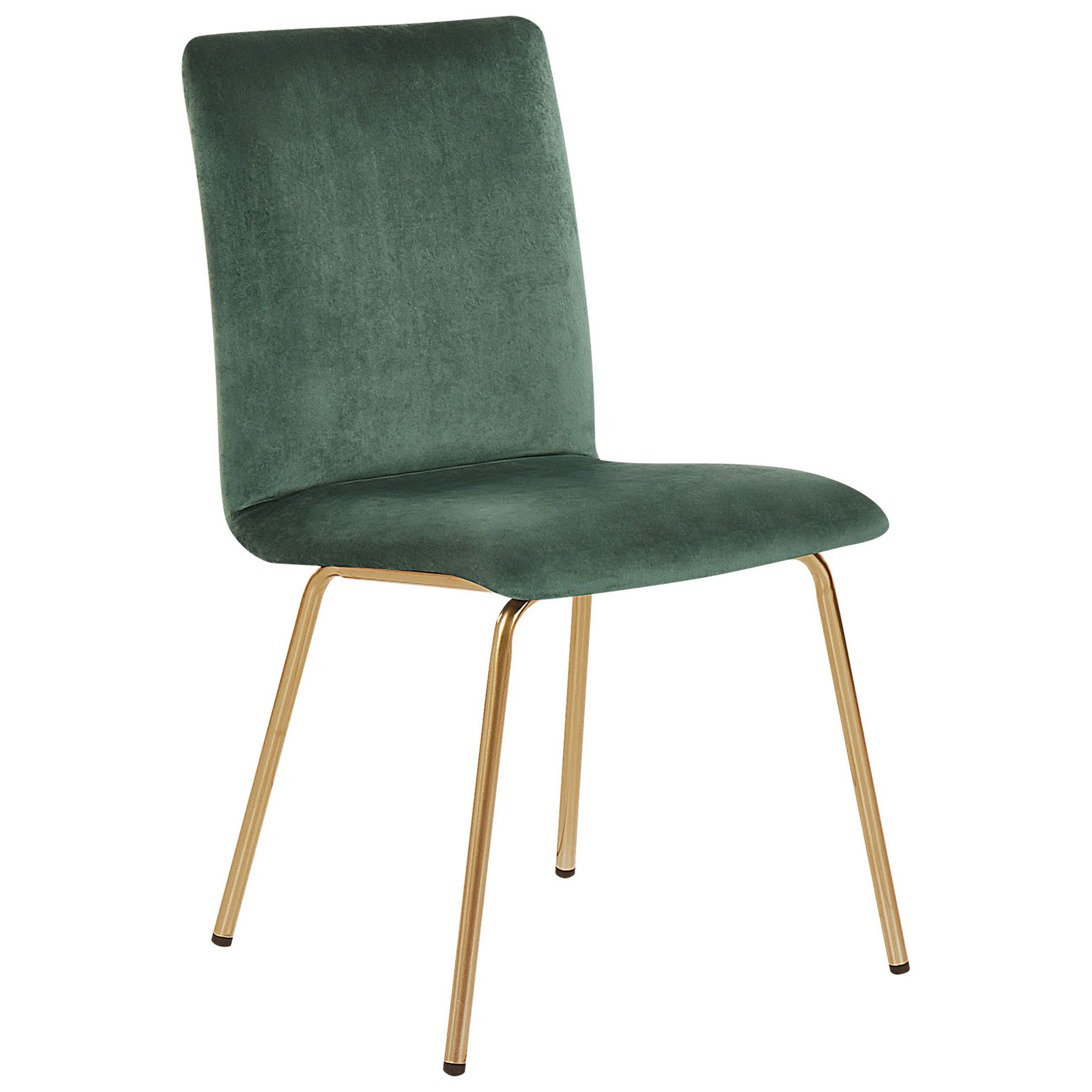 Set of 2 Dining Chairs RUBIO Velvet Emerald Green [5]