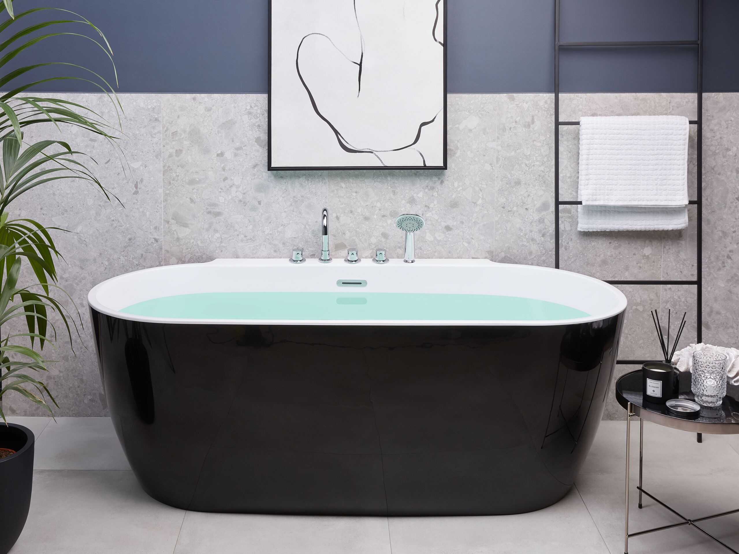 Cazi de baie - Freestanding bathtub ROTSO 170 x 80 cm Black/White