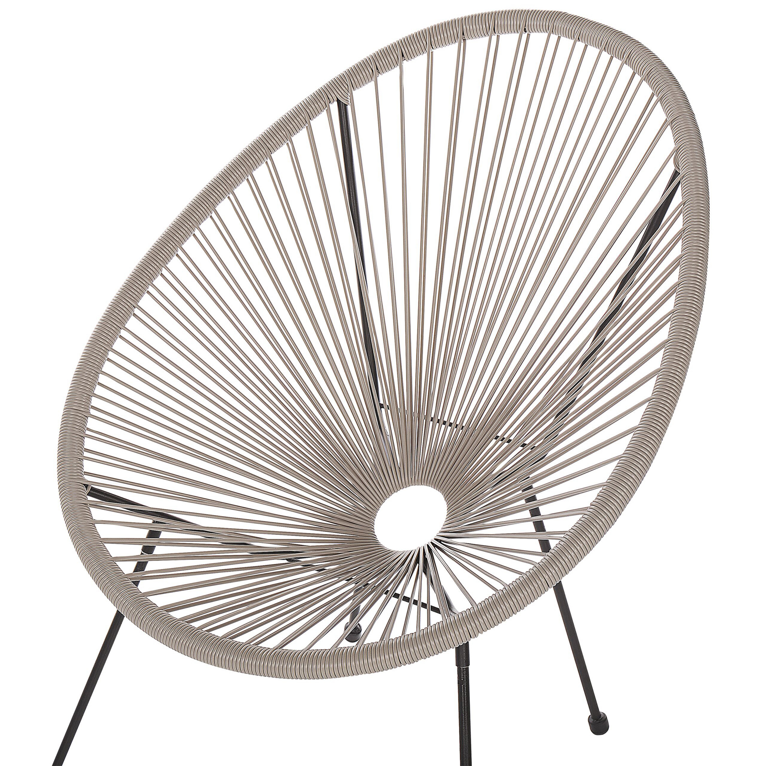 Set de 2 scaune de grădină ACAPULCO II Ratan sintetic Gri deschis [7]