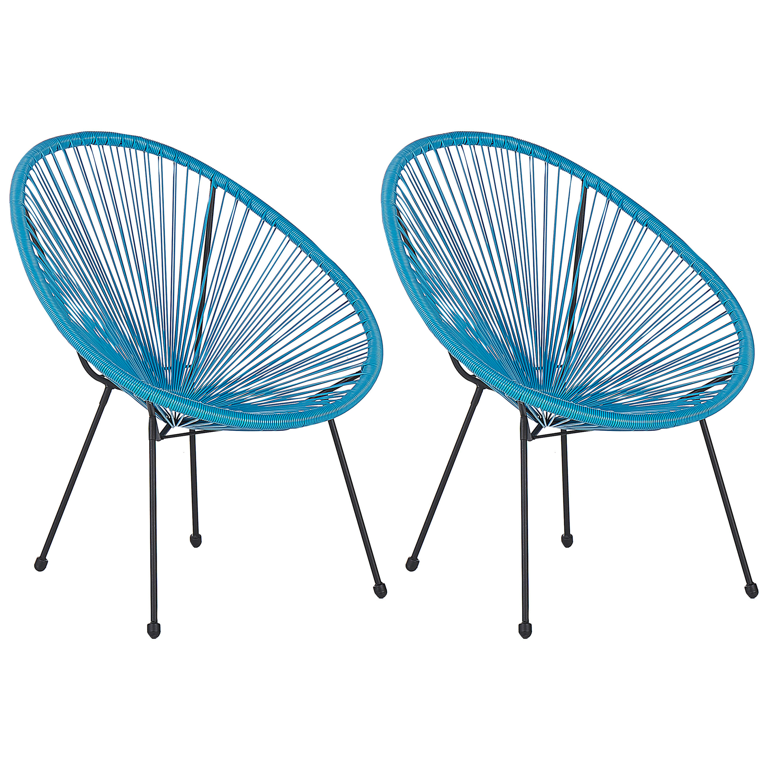Set of 2 garden chairs ACAPULCO II Synthetic rattan Blue [2]