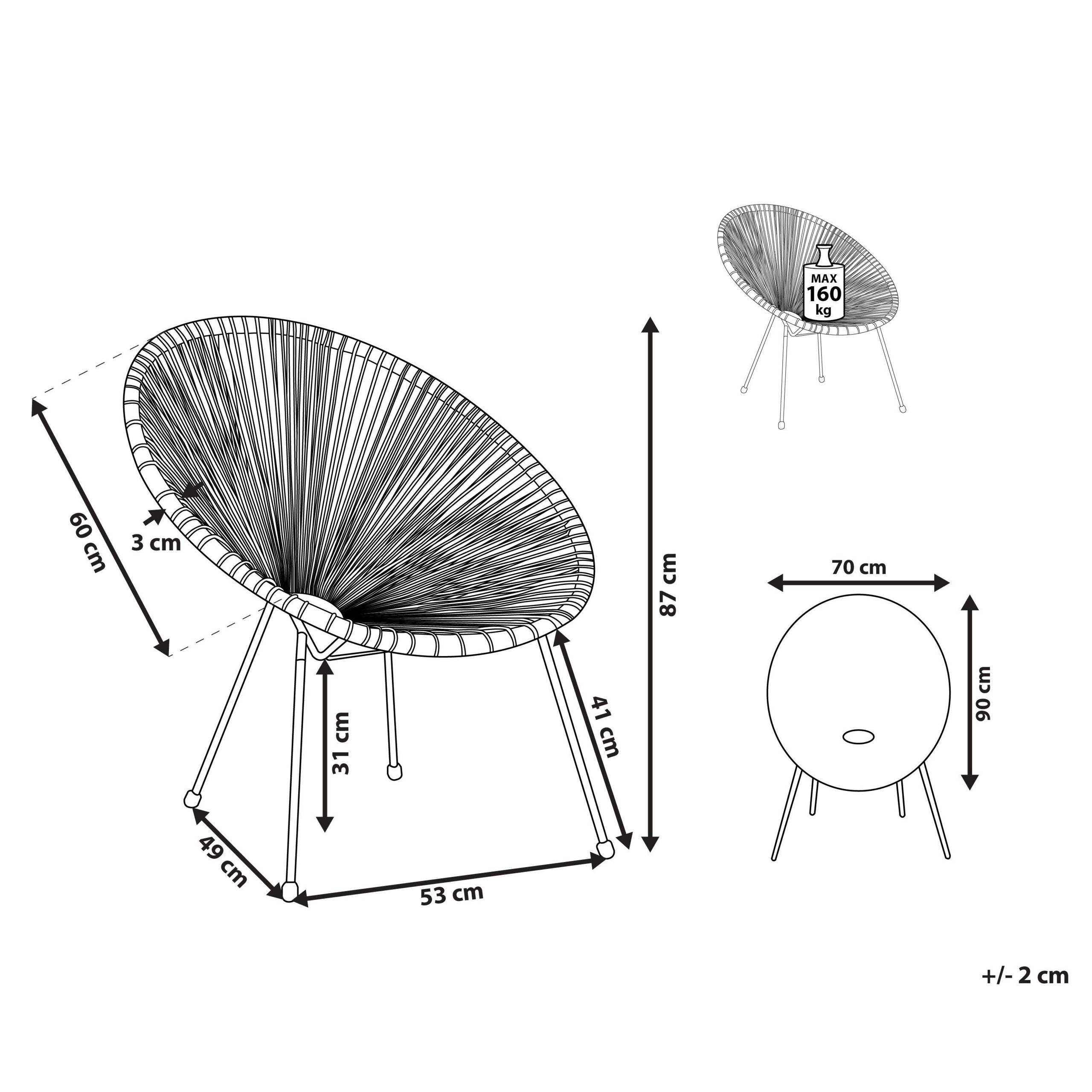 ACAPULCO II Garden Chair Synthetic Rattan Natural [3]