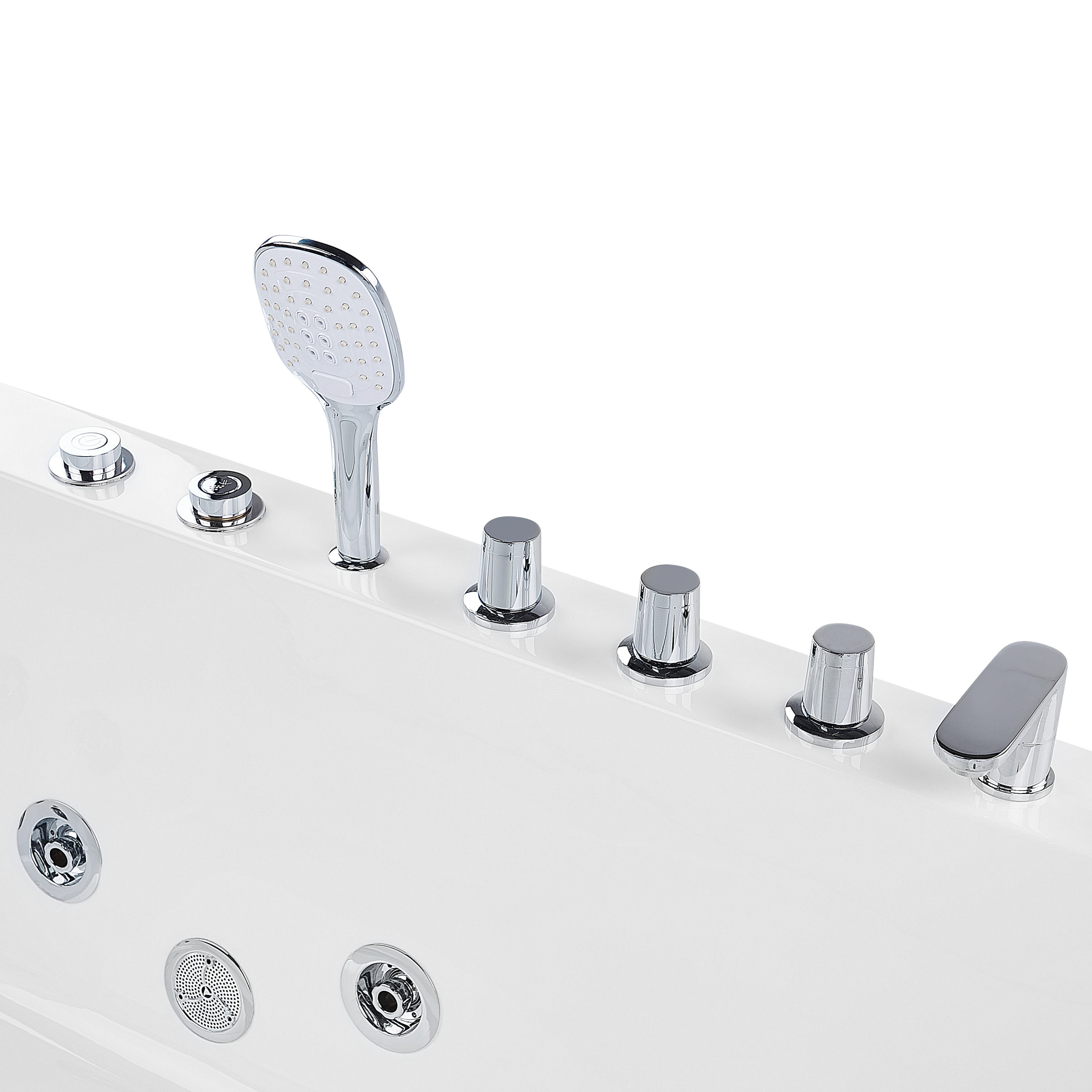 Cadă de colț LED cu hidromasaj PUQUIO Stânga 170 x 80 cm Alb [9]