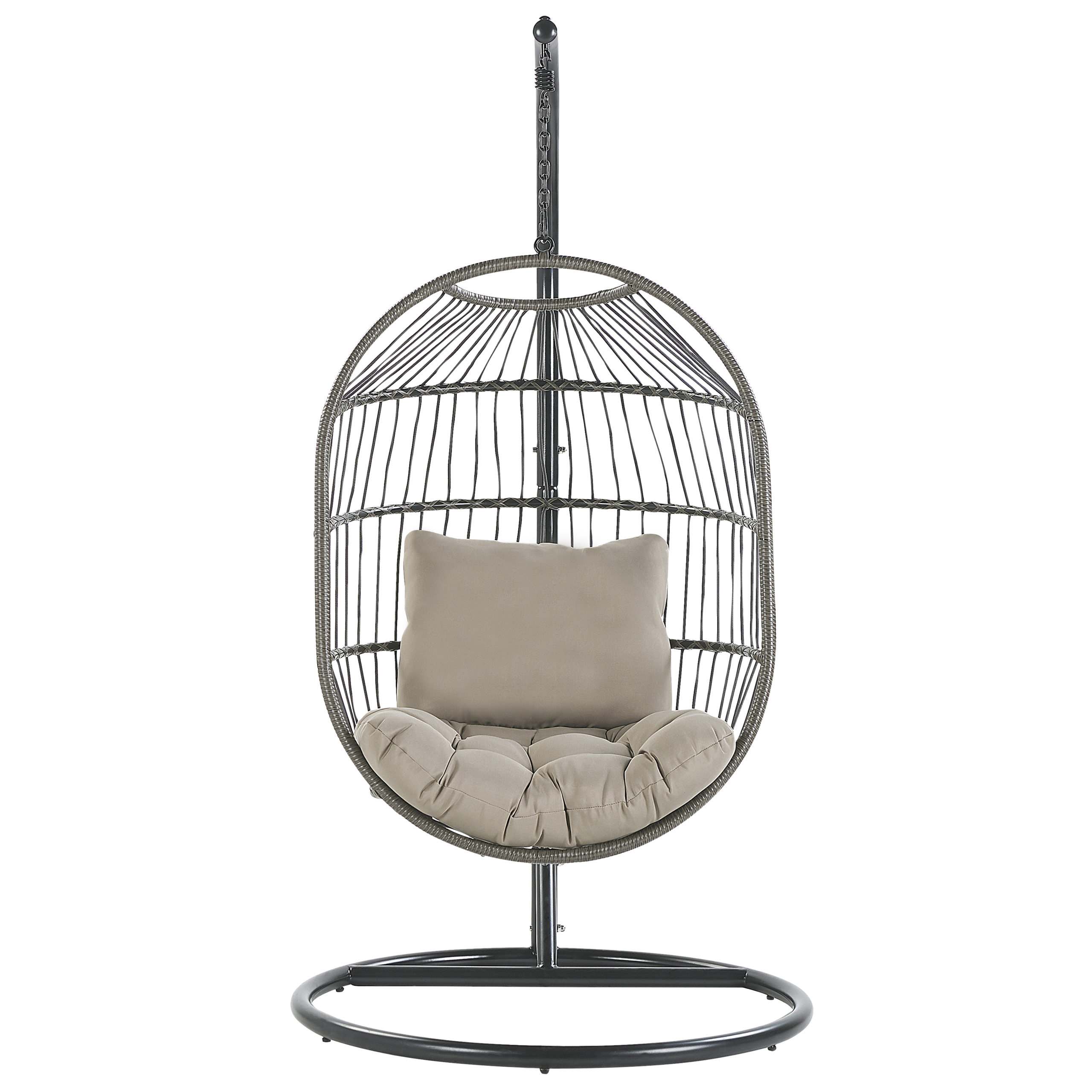 ALBA Suspended Armchair with Stand Synthetic Rattan Black [4]