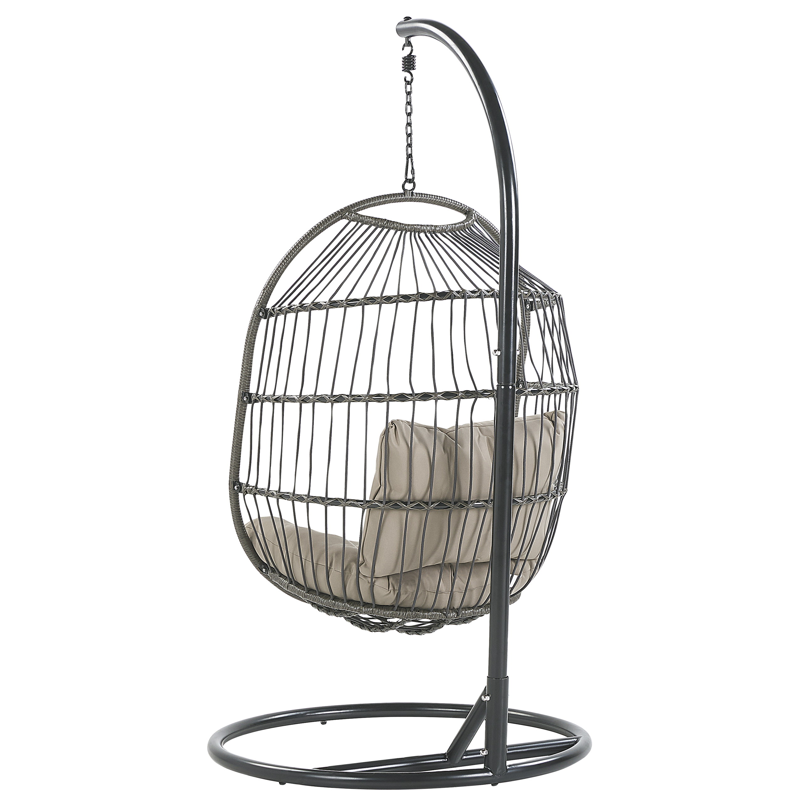 ALBA Suspended Armchair with Stand Synthetic Rattan Black [6]