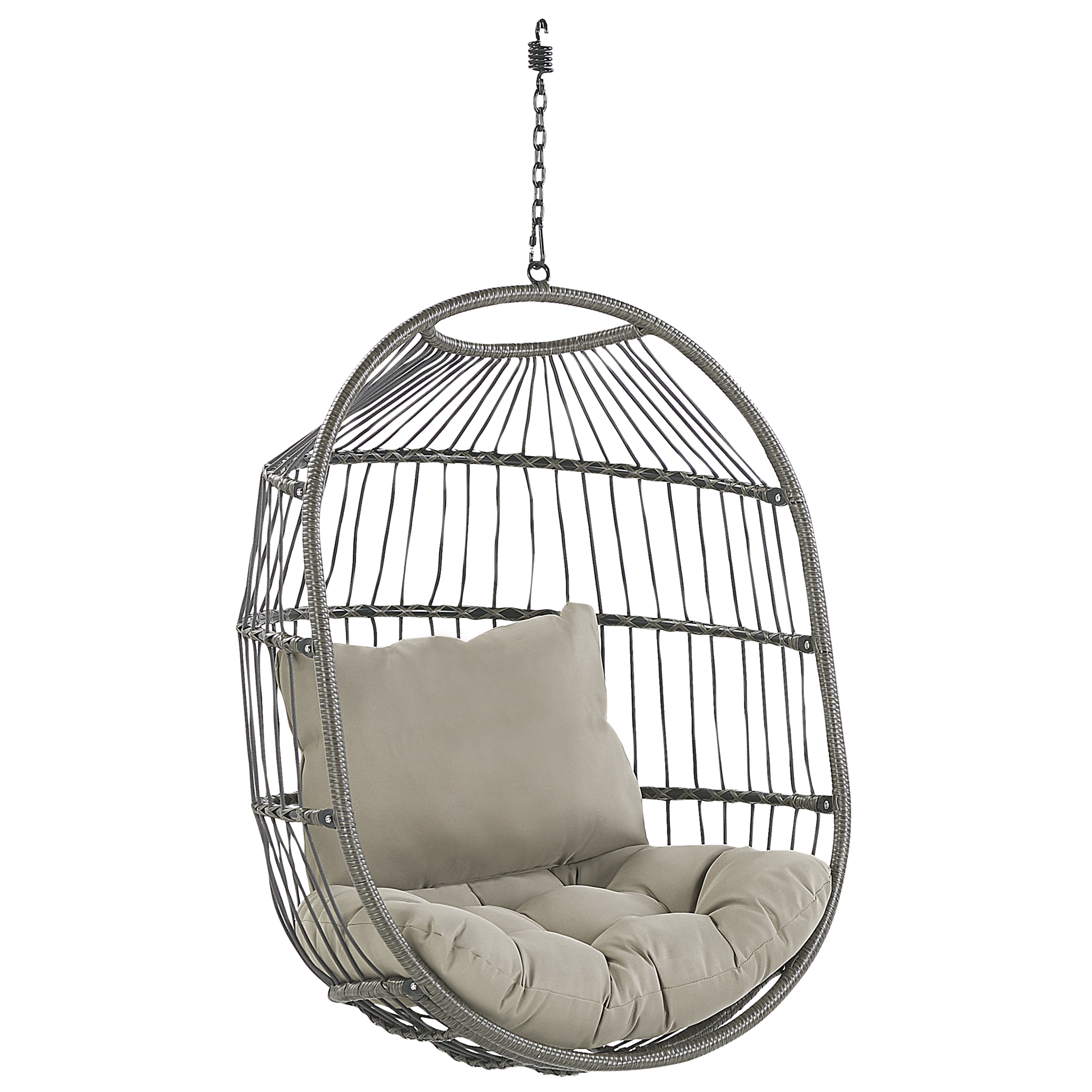 ALBA Suspended Armchair with Stand Synthetic Rattan Black [7]