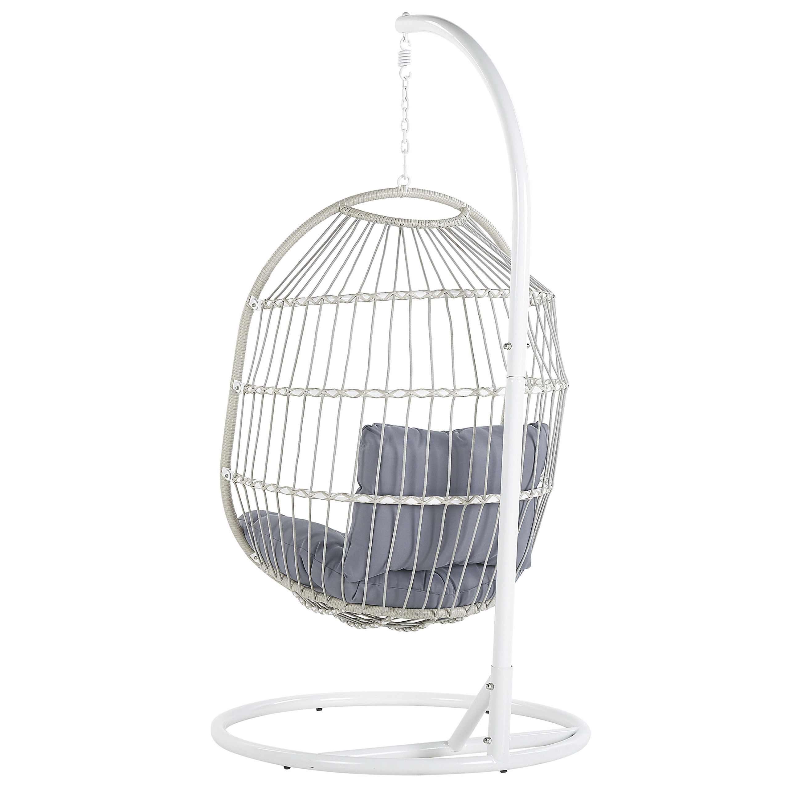 Fotoliu suspendat cu suport ALBA Ratan sintetic Alb [6]