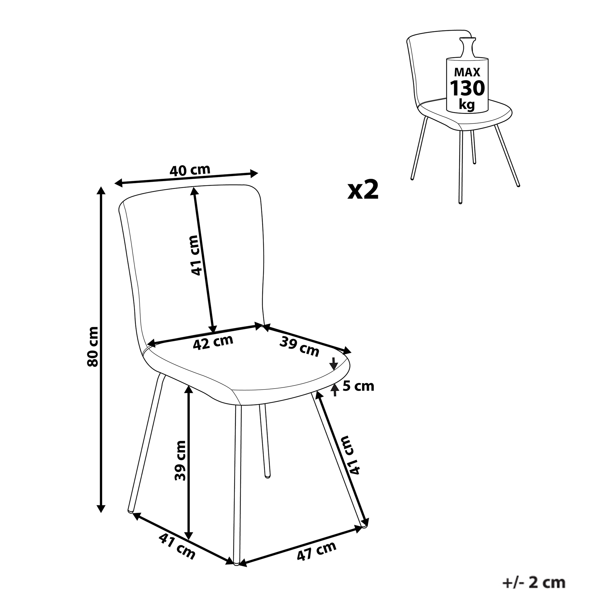 Set of 2 Dining Chairs RUBIO Velvet Emerald Green [3]
