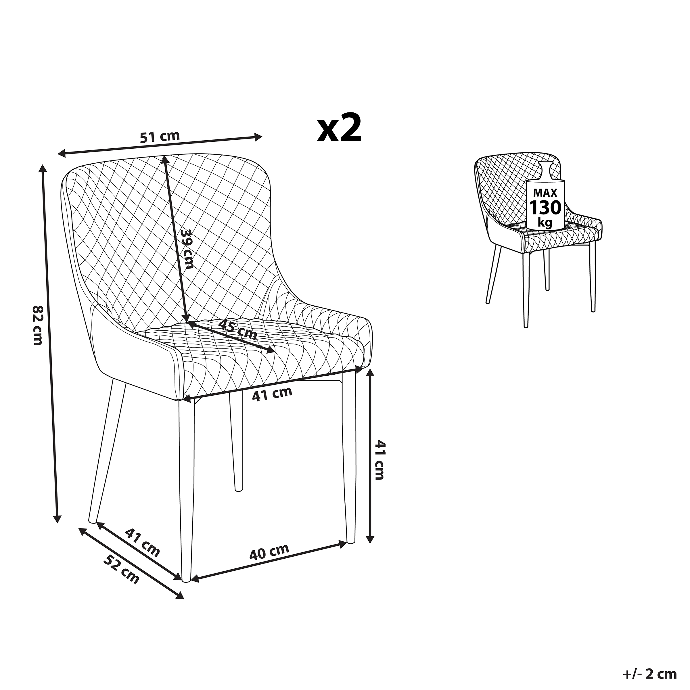 Set de 2 scaune dining SOLANO Piele ecologică Maro auriu [3]