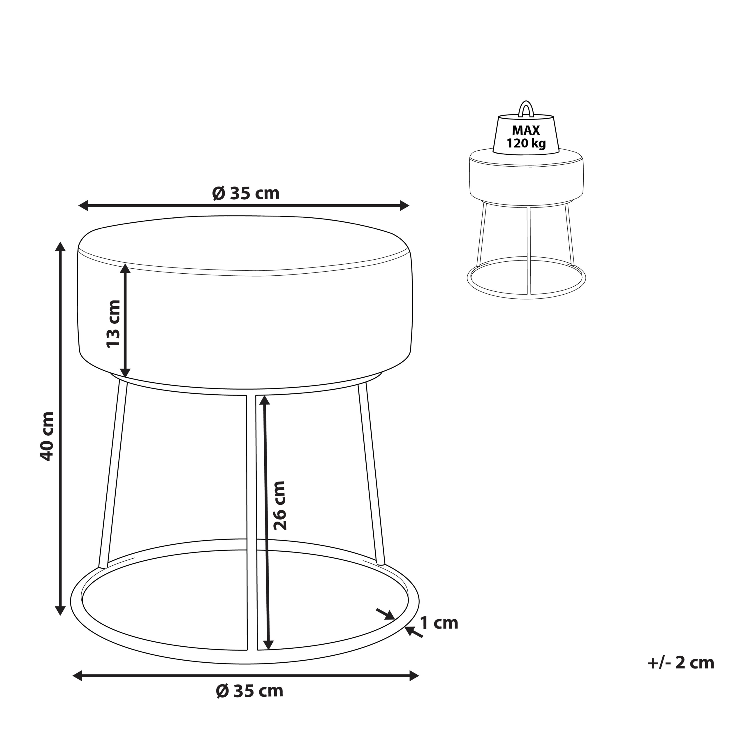 Scaun taburet DELCO Catifea Gri [3]