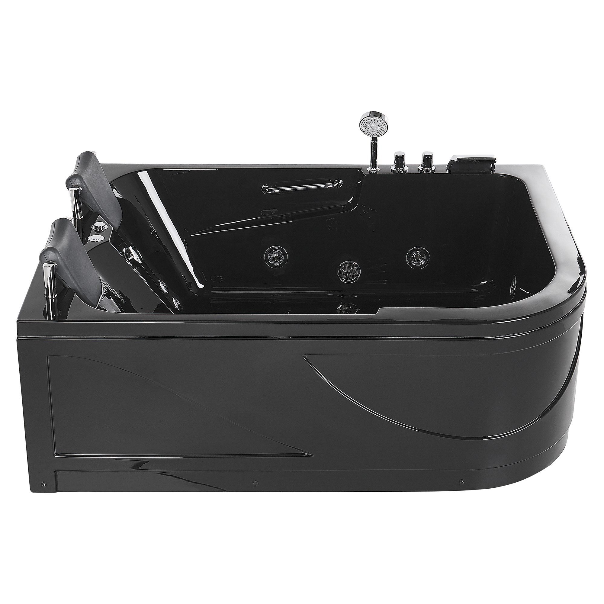 BAYAMO LED corner bathtub with whirlpool Right 170 x 120 cm Black [4]