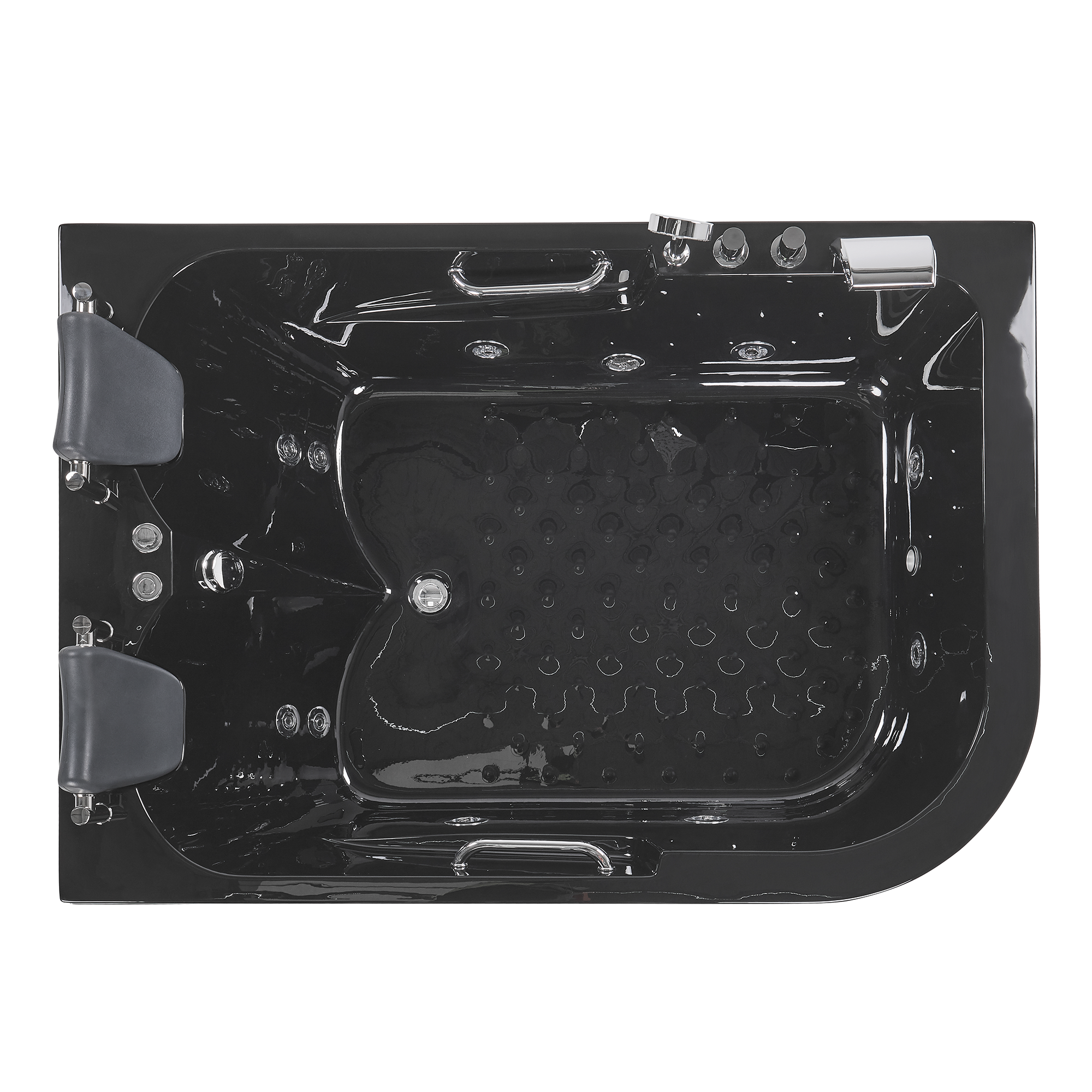 BAYAMO LED corner bathtub with whirlpool Right 170 x 120 cm Black [8]