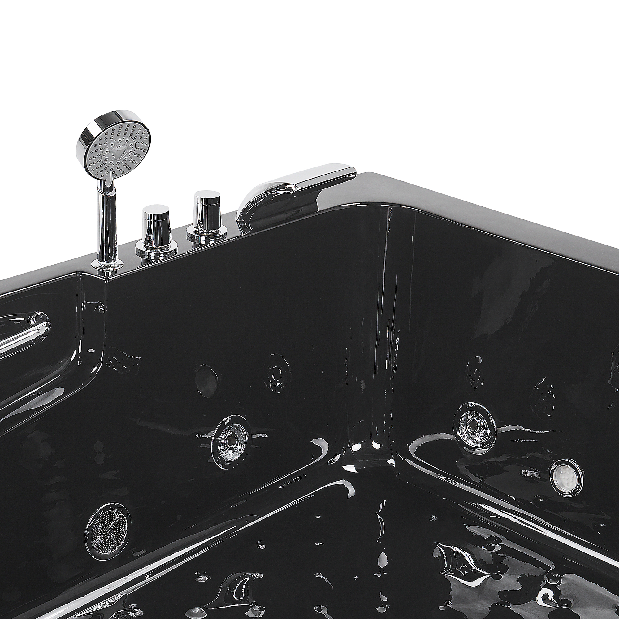 BAYAMO LED corner bathtub with whirlpool Right 170 x 120 cm Black [10]