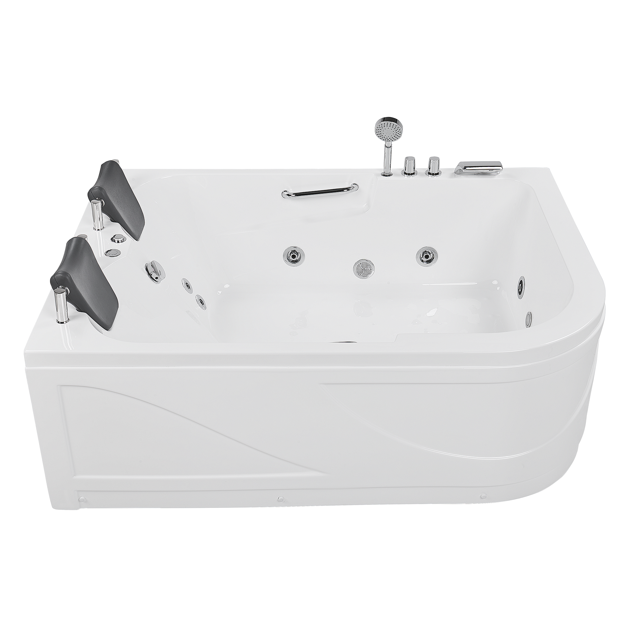 Cadă de colț LED cu hidromasaj BAYAMO Dreapta 170 x 120 cm Alb [4]