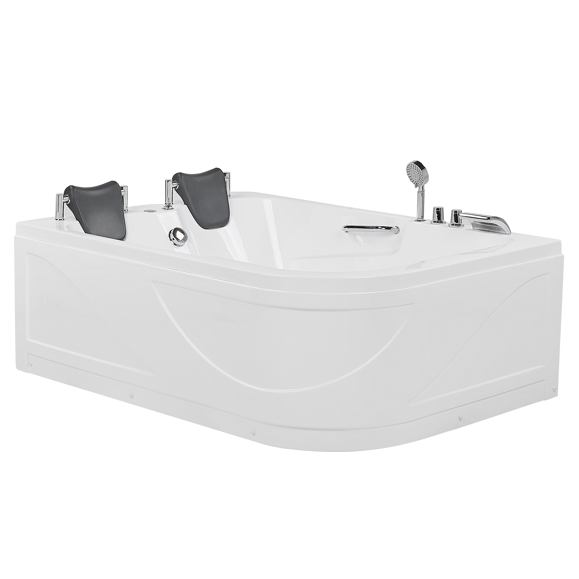 Cadă de colț LED cu hidromasaj BAYAMO Dreapta 170 x 120 cm Alb [7]