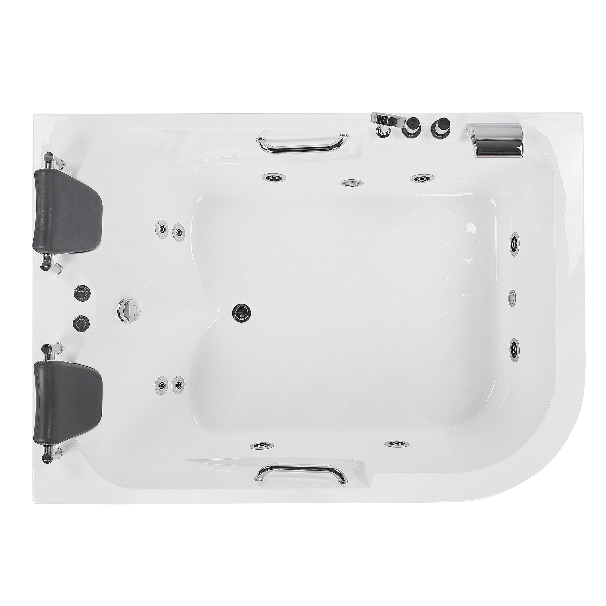 Cadă de colț LED cu hidromasaj BAYAMO Dreapta 170 x 120 cm Alb [8]