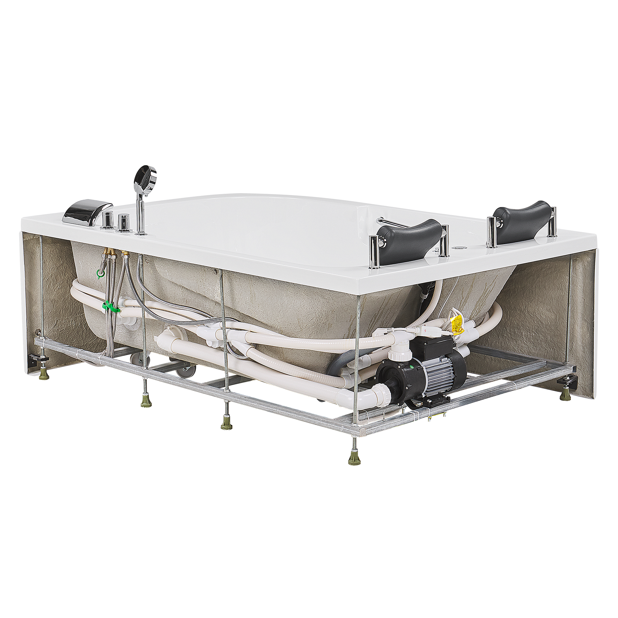 Cadă de colț LED cu hidromasaj BAYAMO Dreapta 170 x 120 cm Alb [9]