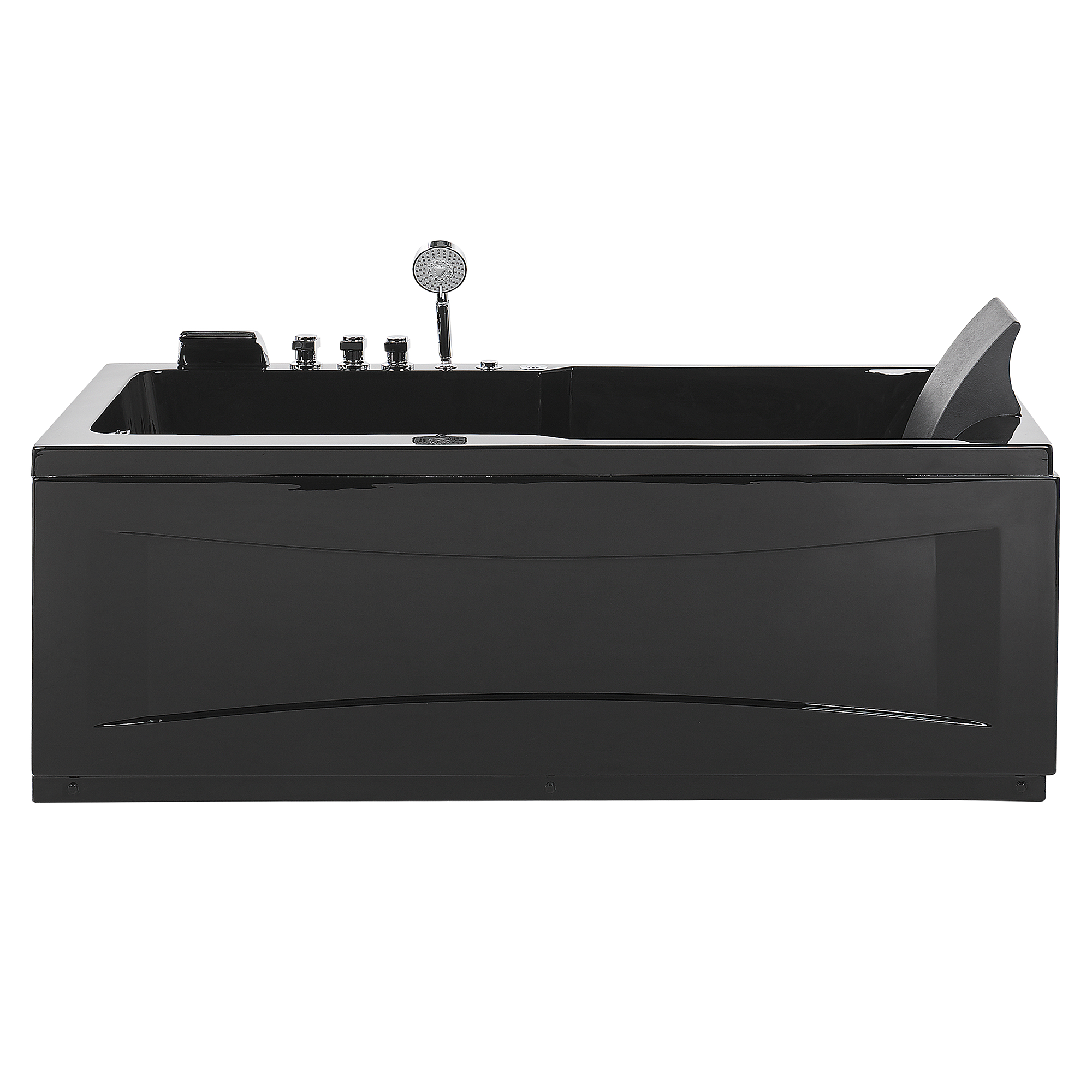 Cadă de colț LED cu hidromasaj ARTEMISA Dreapta 170 x 80 cm Negru [6]