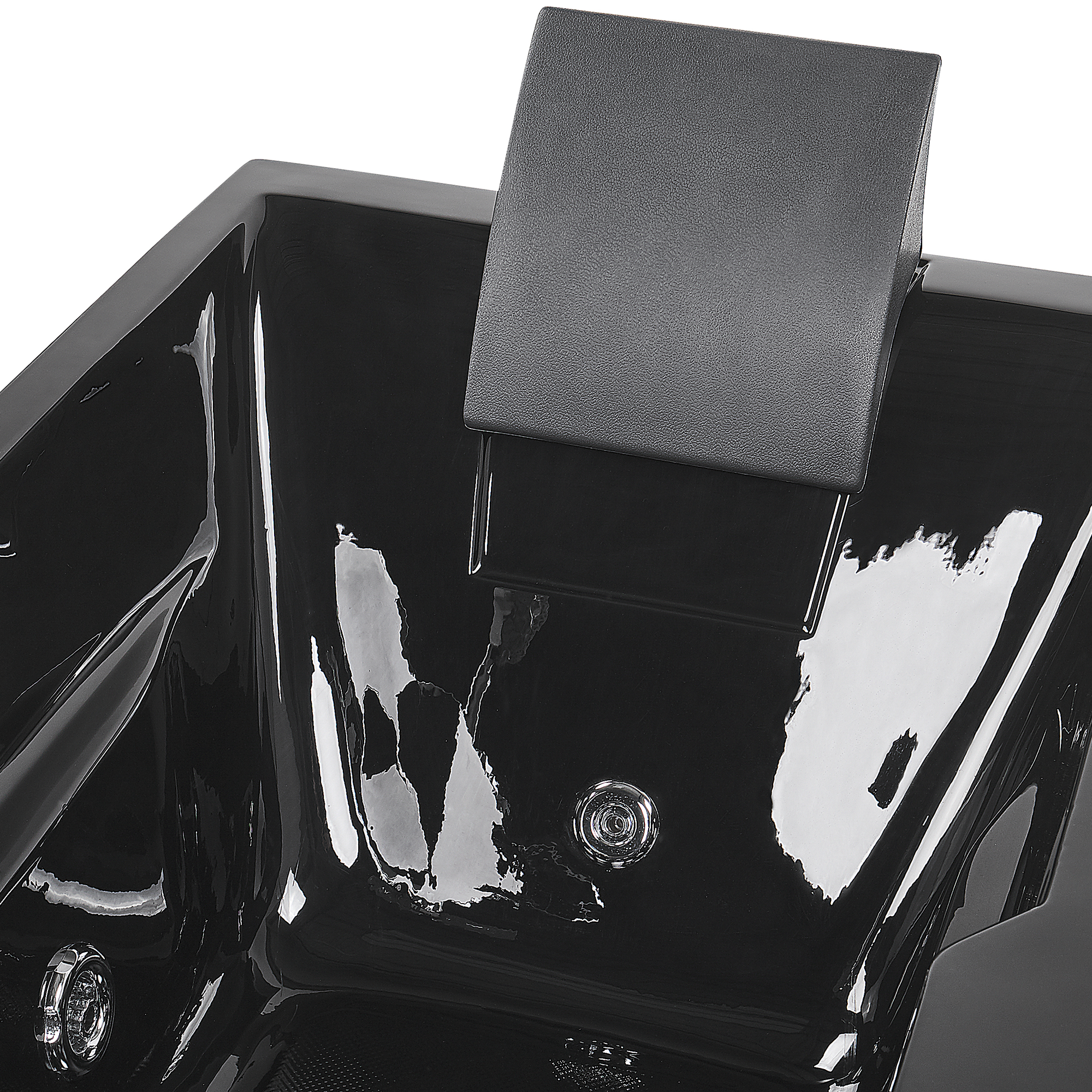 Cadă de colț LED cu hidromasaj ARTEMISA Dreapta 170 x 80 cm Negru [8]