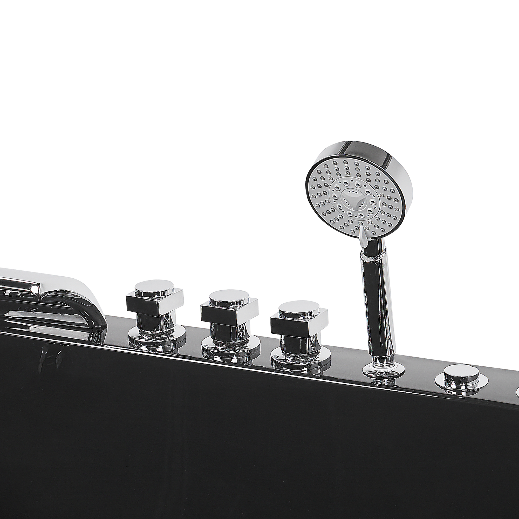 Cadă de colț LED cu hidromasaj ARTEMISA Dreapta 170 x 80 cm Negru [10]