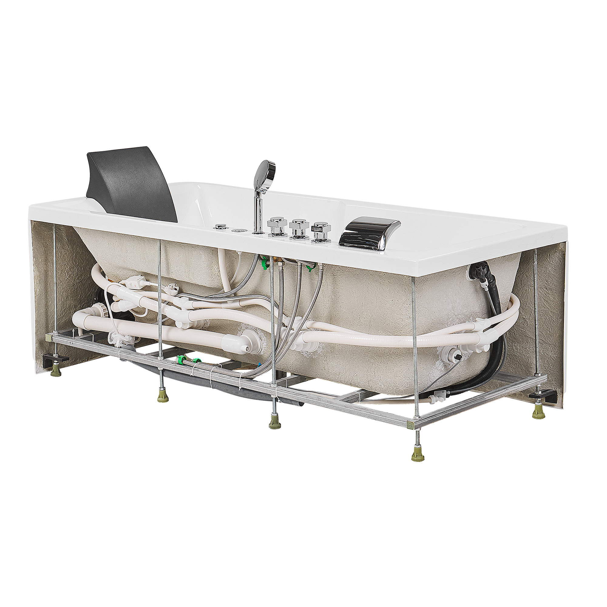 ARTEMISA LED corner whirlpool bathtub Right 170 x 80 cm White [8]