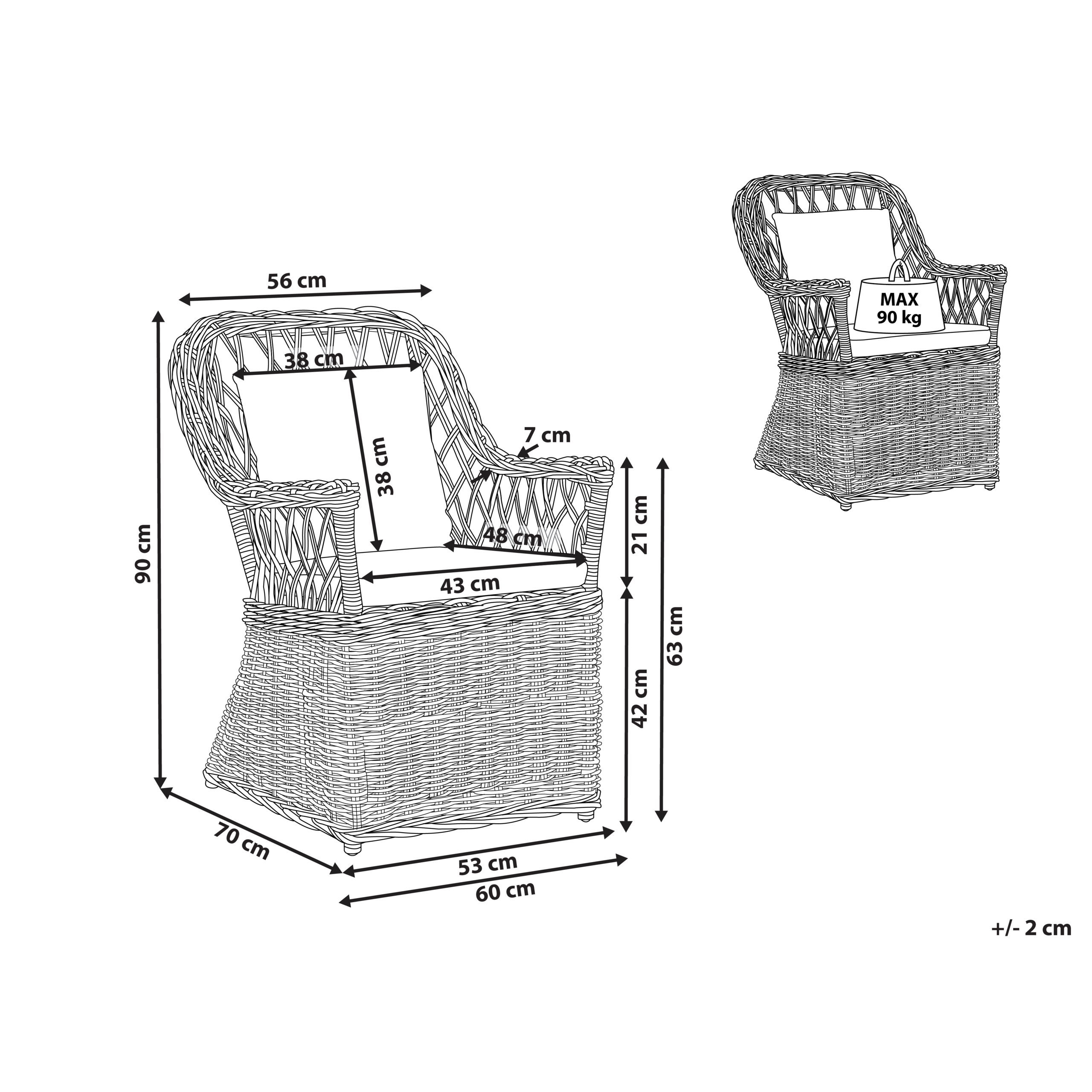 Fotoliu de grădină MAROS Ratan Natural [3]