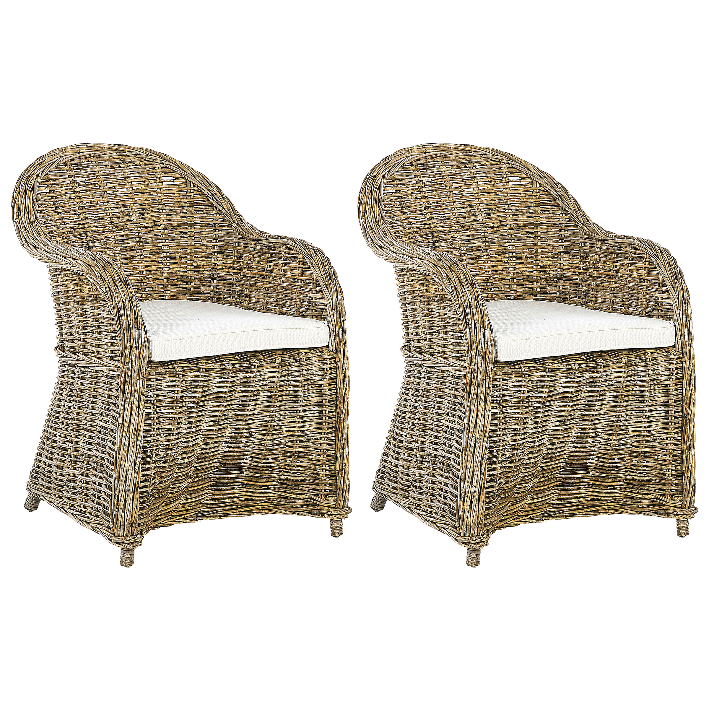 Set of 2 garden armchairs with cushions SUSUA Natural Rattan [2]