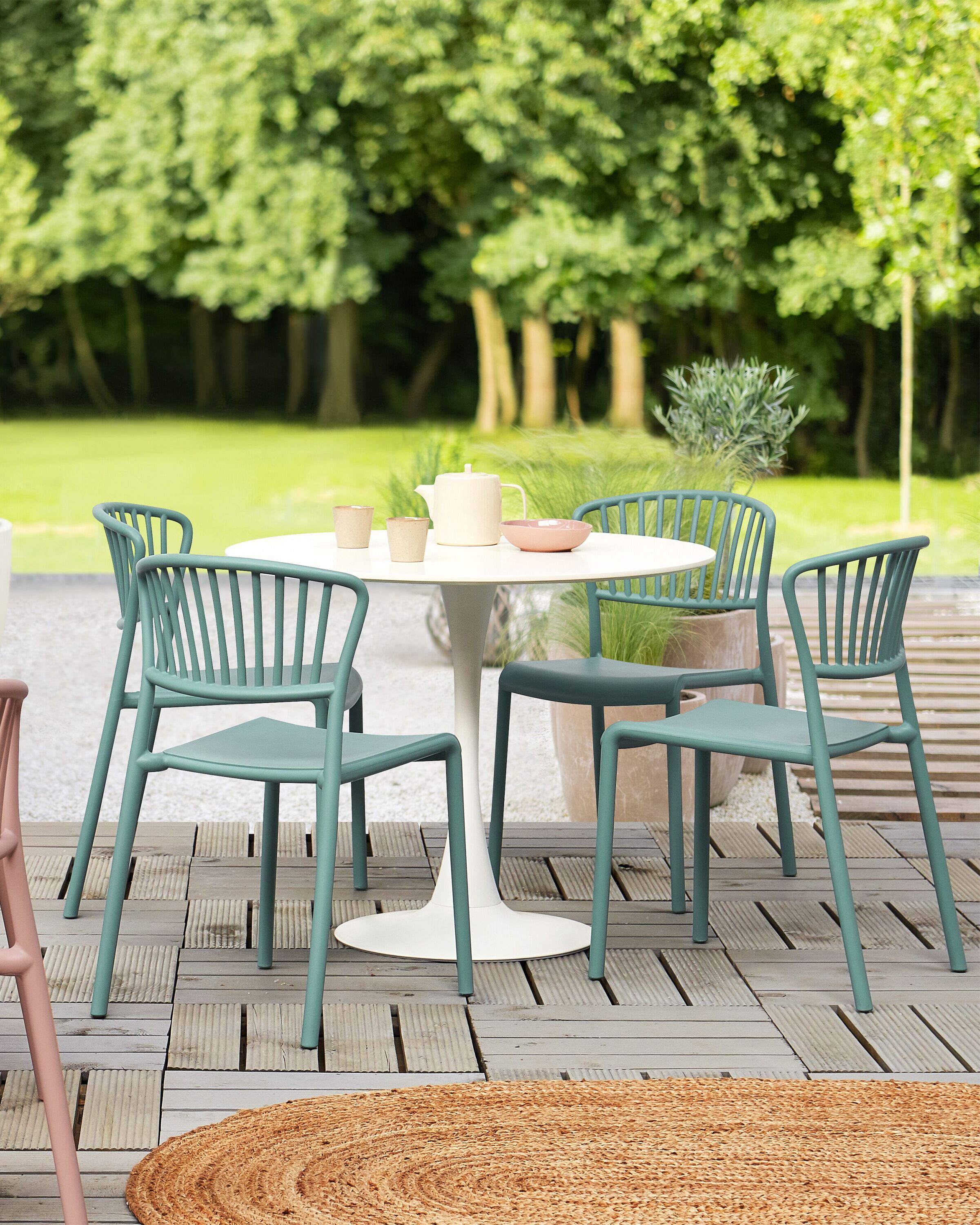 Scaun dining - Set of 4 garden chairs GELA Mint green