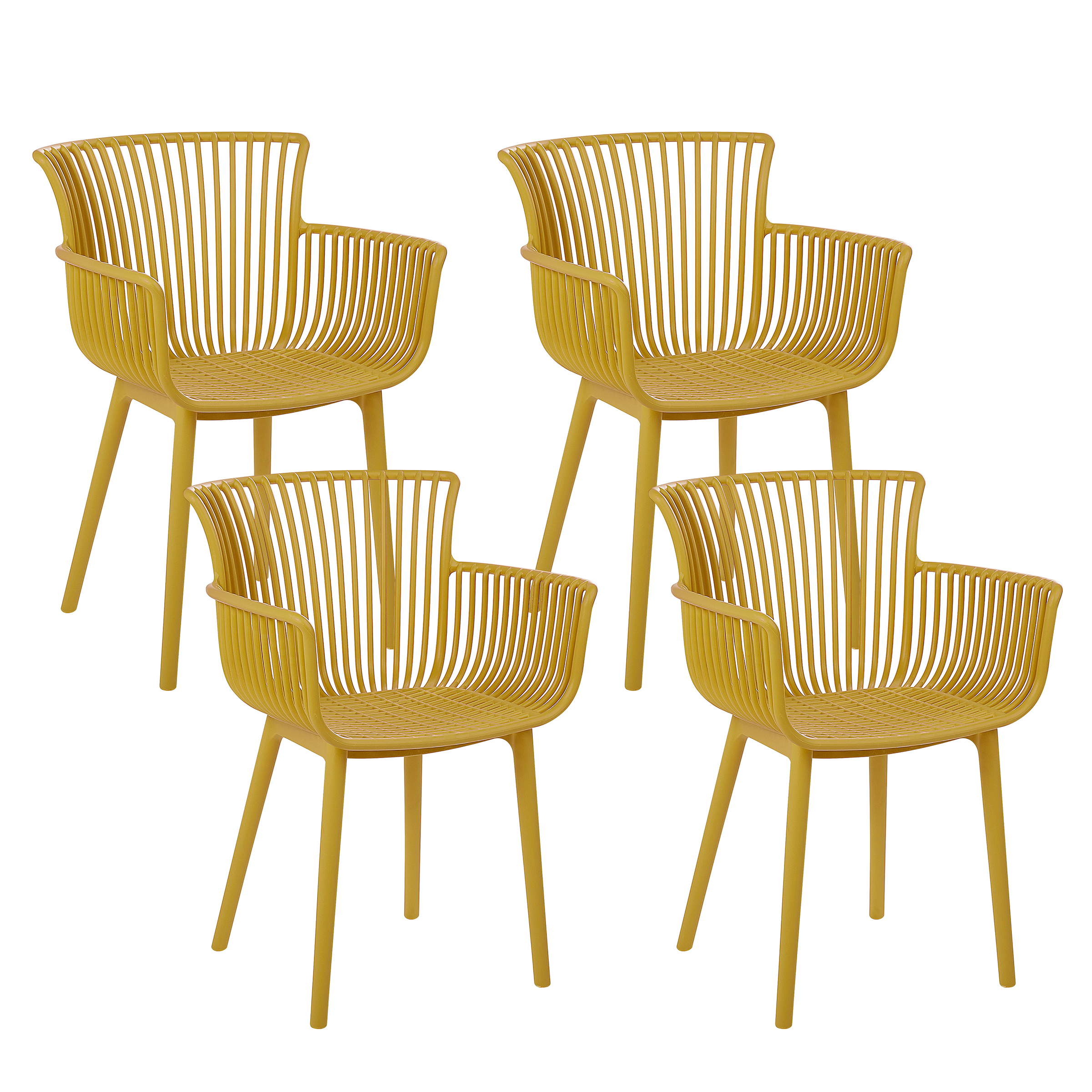 Set of 4 garden chairs PESARO Yellow [2]