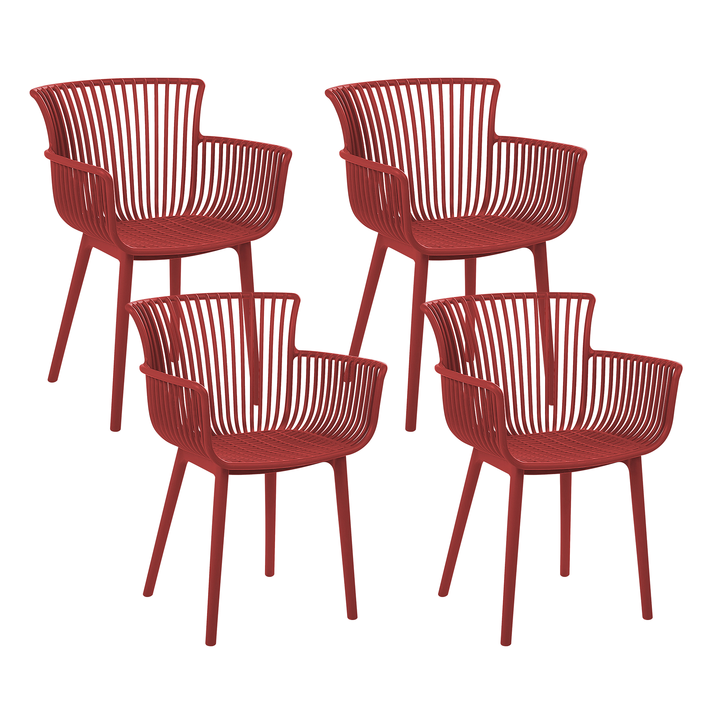 Set of 4 garden chairs PESARO Red [2]