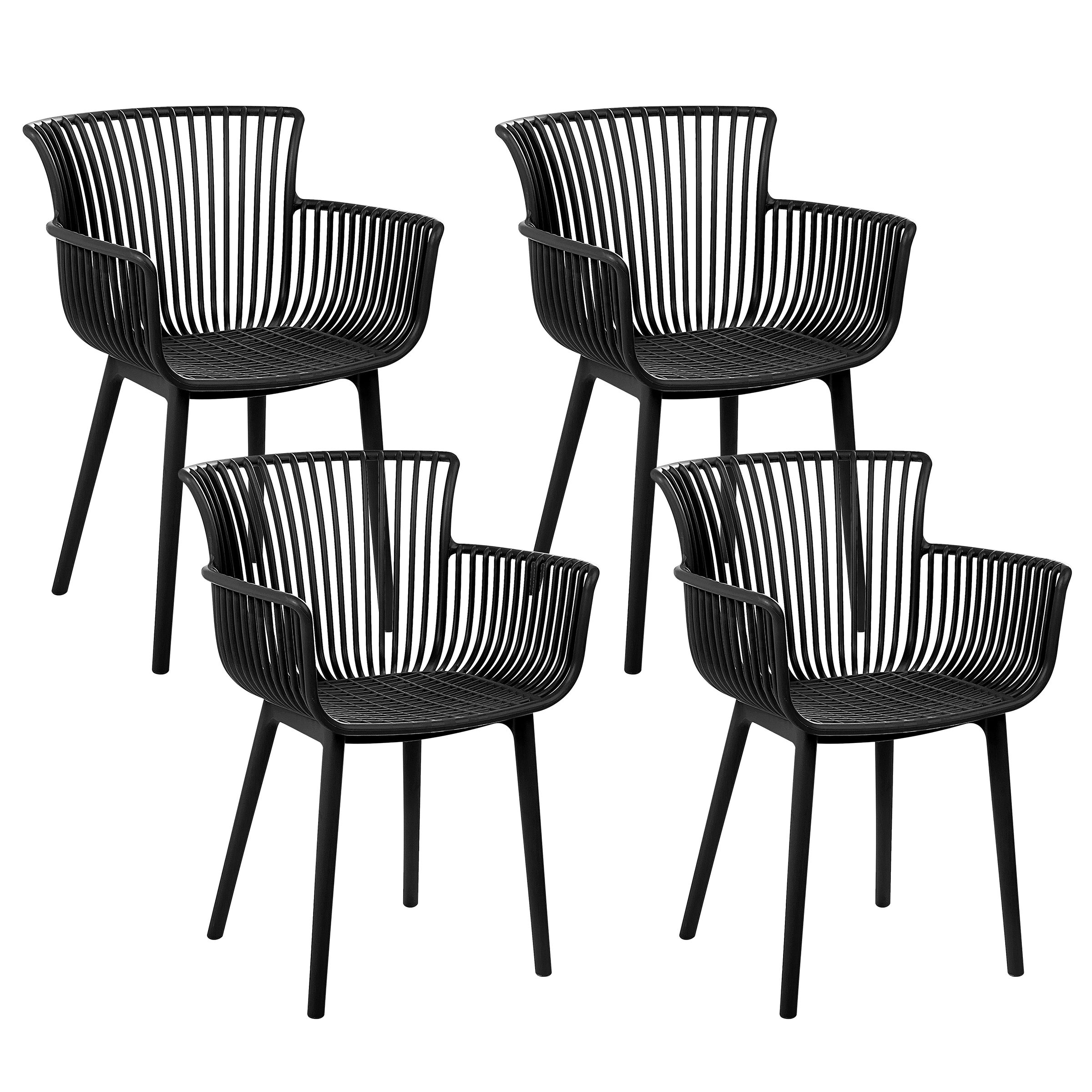 Set of 4 garden chairs PESARO Black [2]