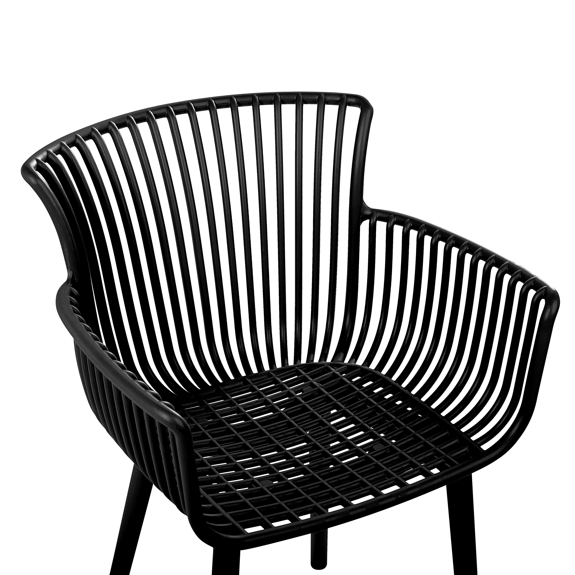 Set of 4 garden chairs PESARO Black [7]