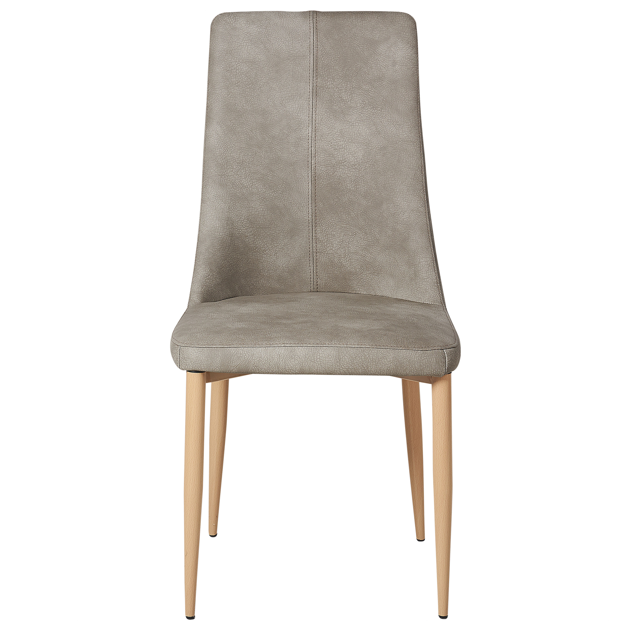 Set of 2 dining chairs CLAYTON Light grey eco-leather [5]