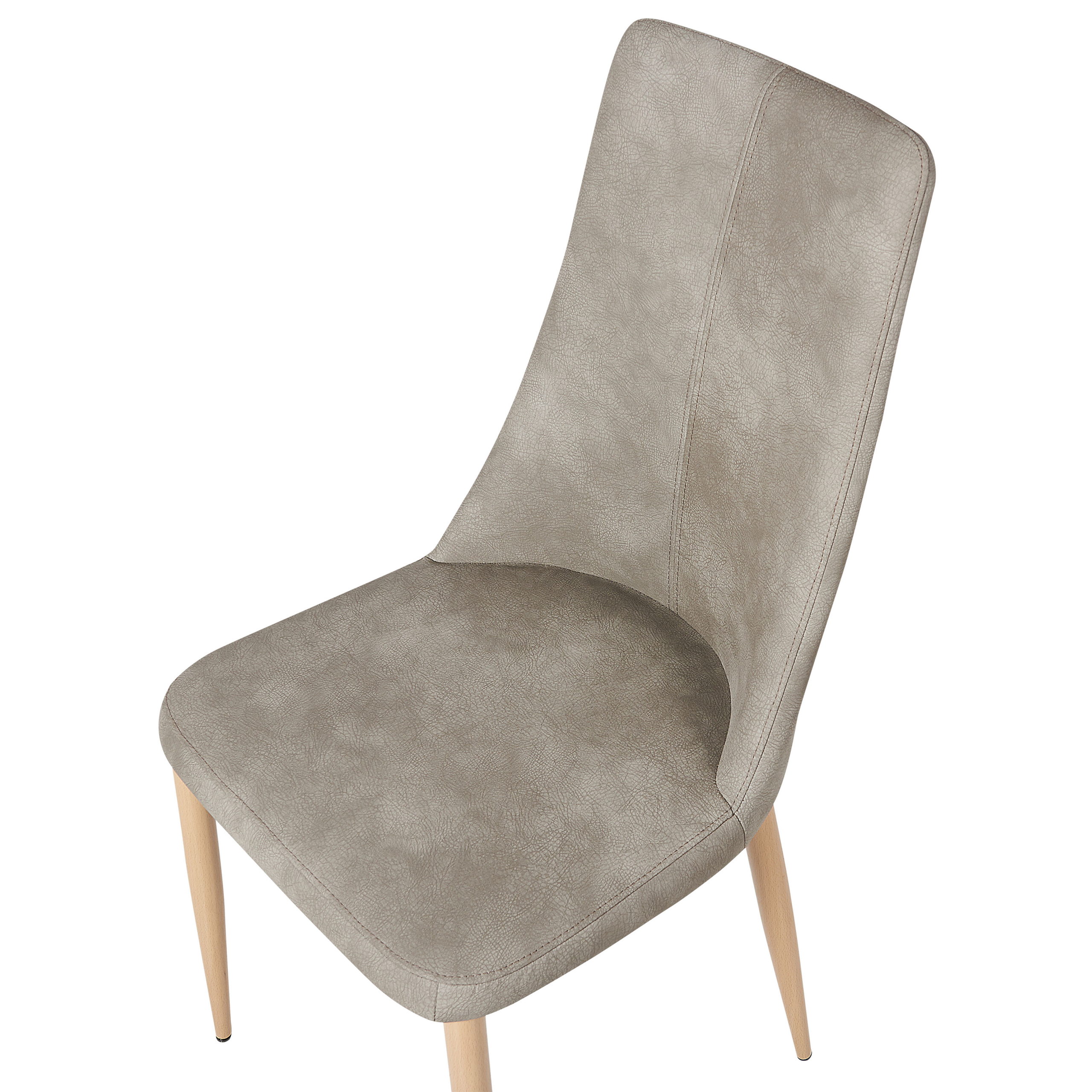 Set of 2 dining chairs CLAYTON Light grey eco-leather [7]