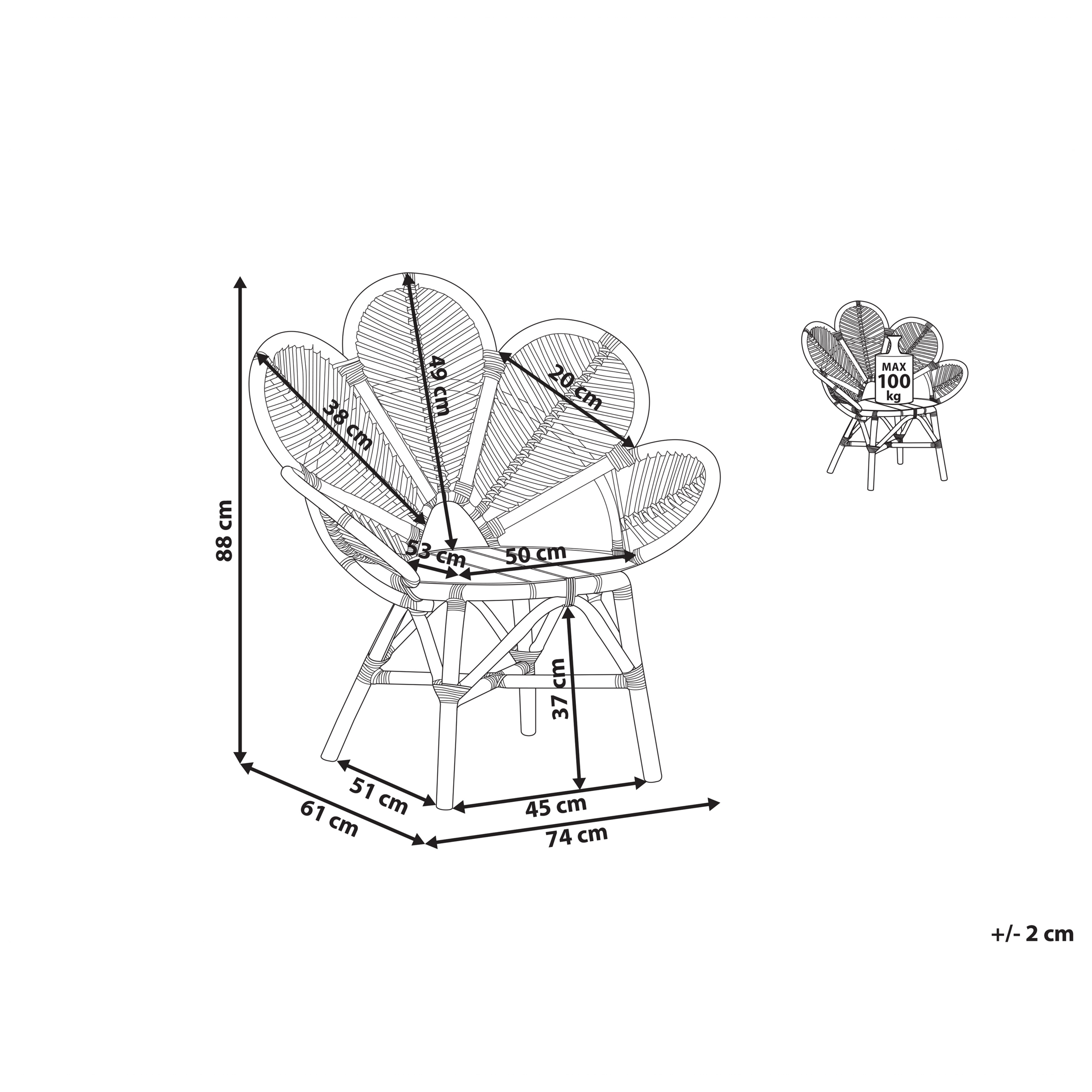 Scaun tip păun FLORENTINE II Ratan Natural [3]
