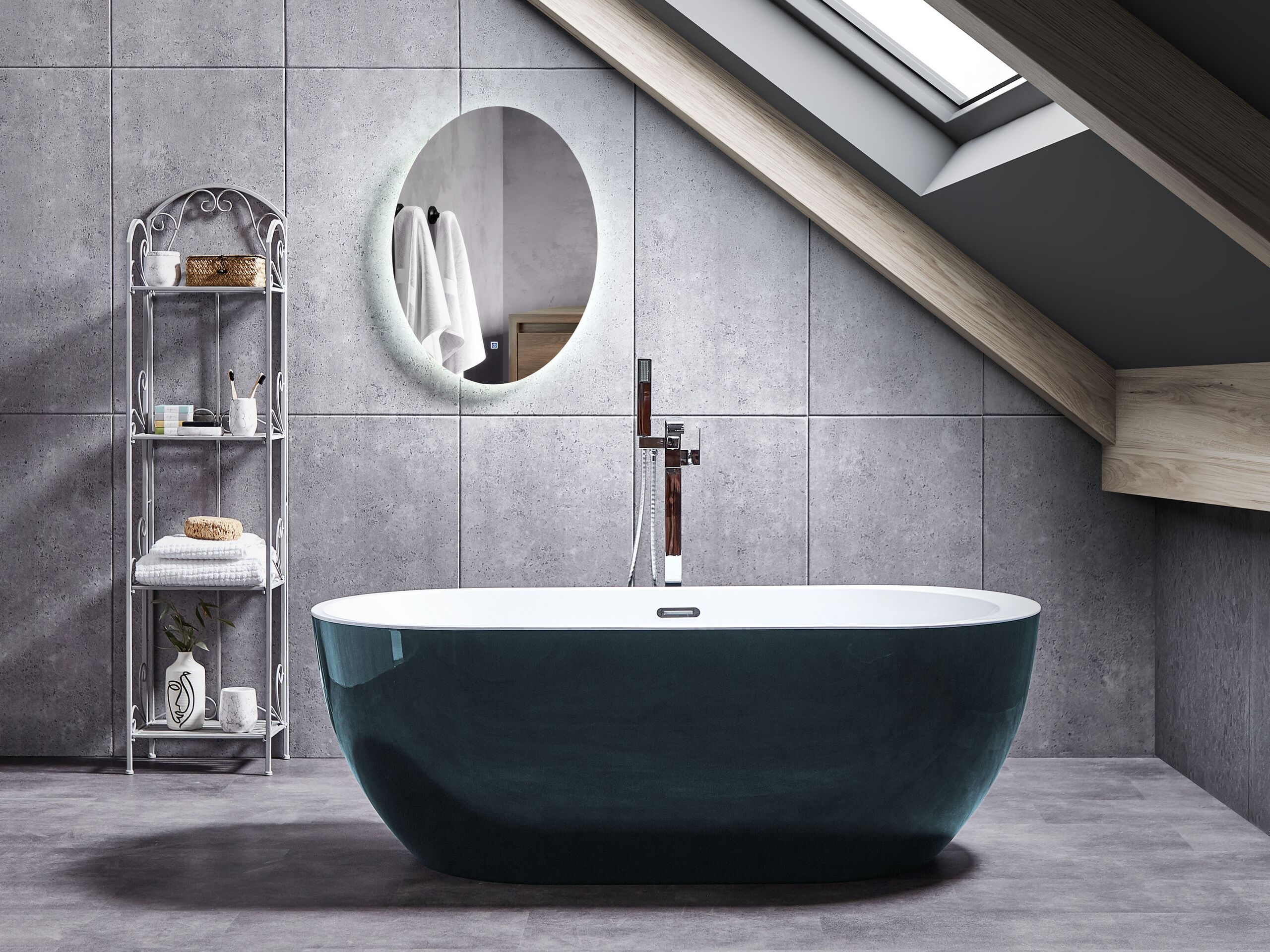 Cazi de baie - NEVIS freestanding bathtub 170 x 80 cm Greenish blue