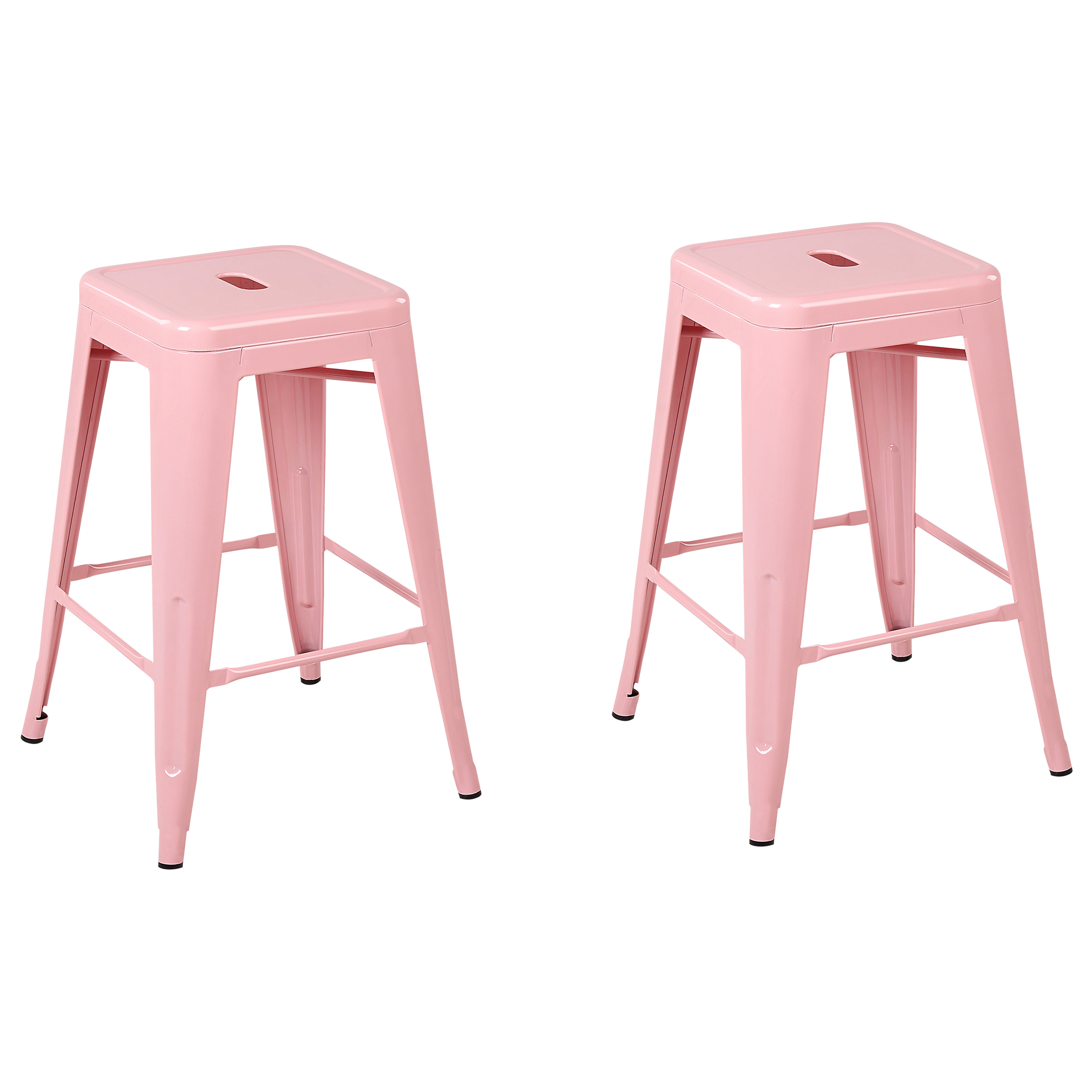 Set of 2 bar stools CABRILLO Metal Pink [2]