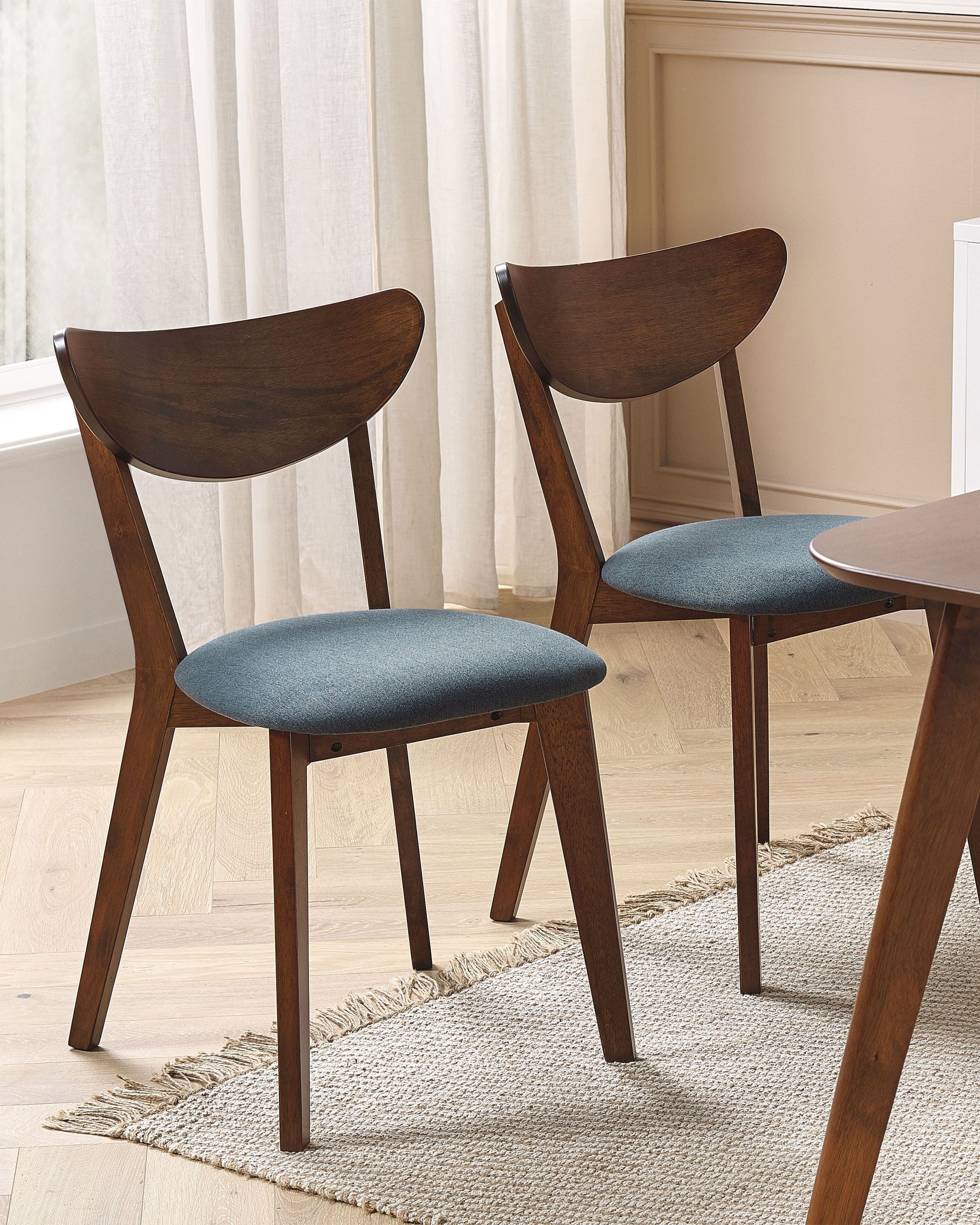 Scaun dining - Set of 2 dining chairs ERIE Dark Brown Wood/Grey