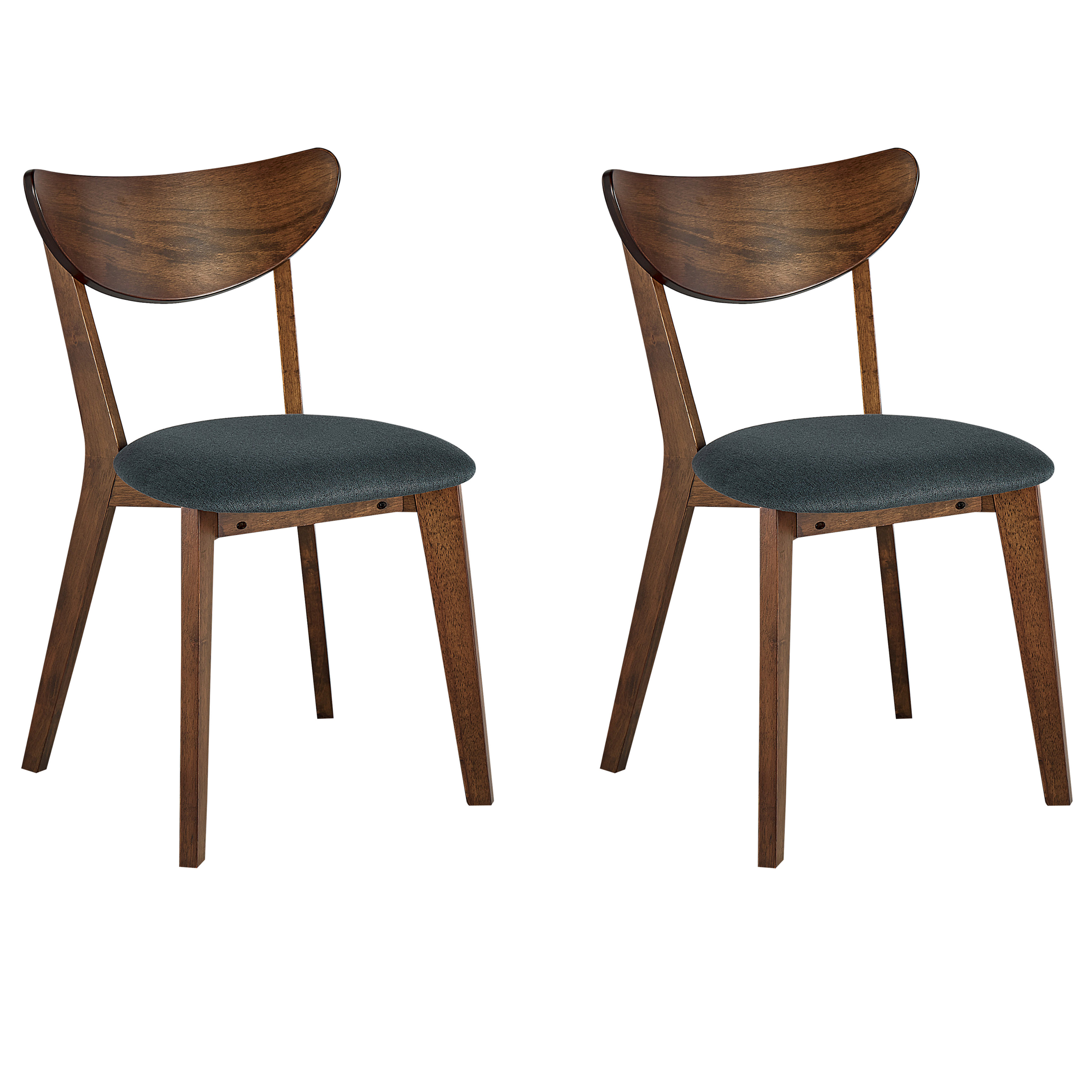 Set of 2 dining chairs ERIE Dark Brown Wood/Grey [2]