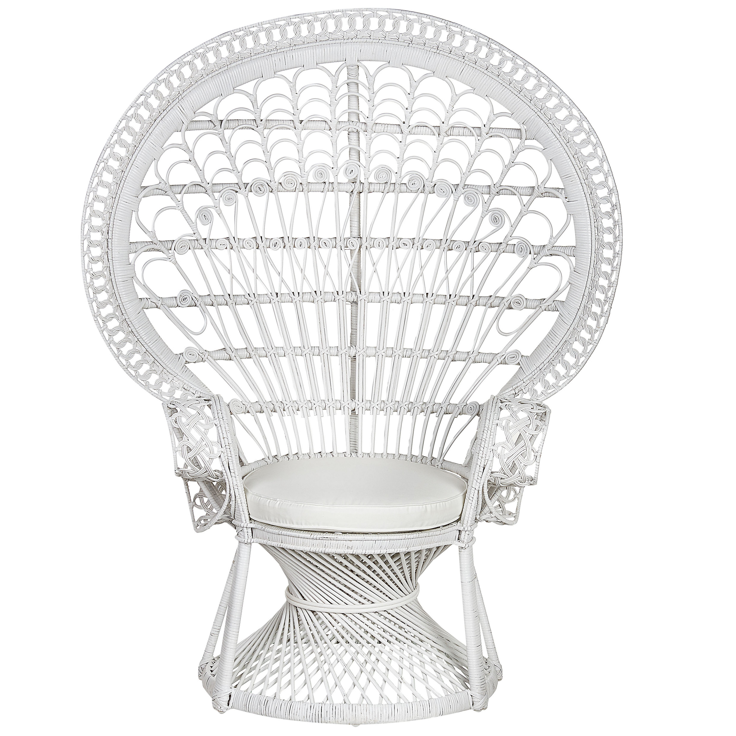 Scaun tip păun EMMANUELLE Ratan Alb [4]