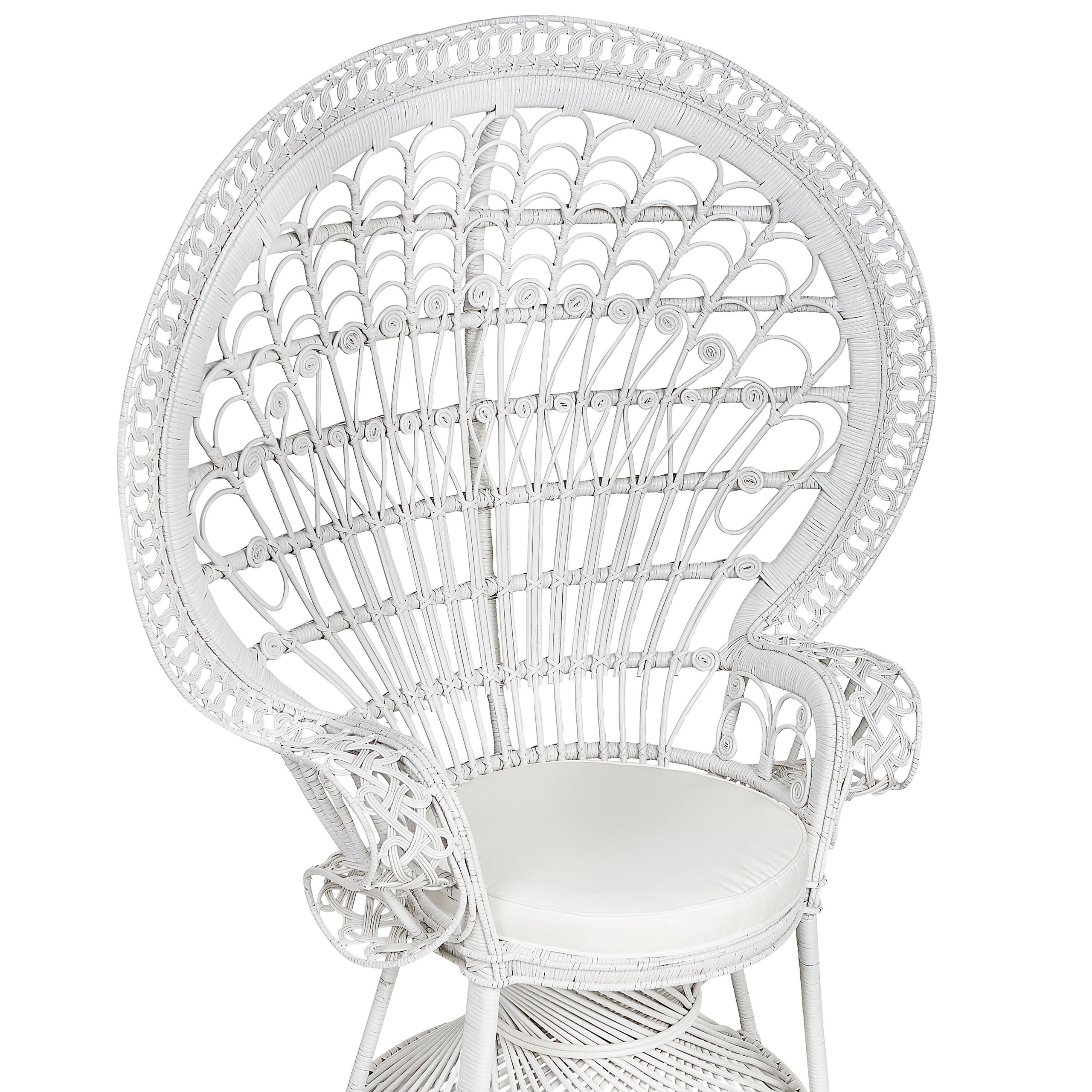 Scaun tip păun EMMANUELLE Ratan Alb [6]