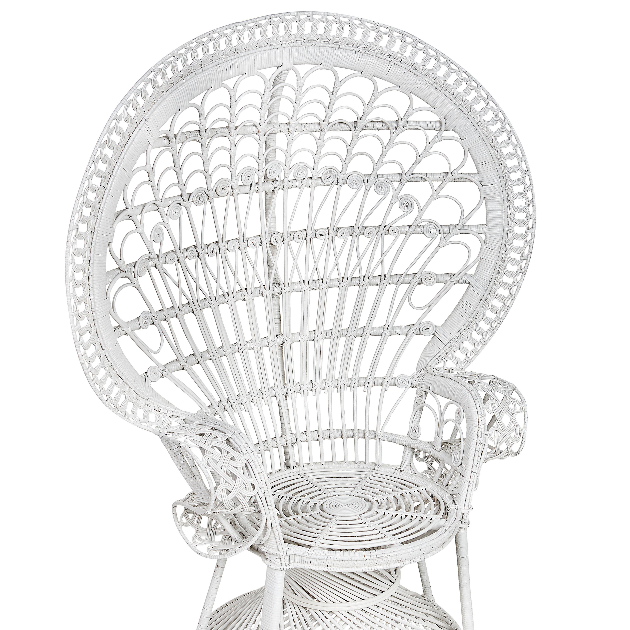 Scaun tip păun EMMANUELLE Ratan Alb [7]