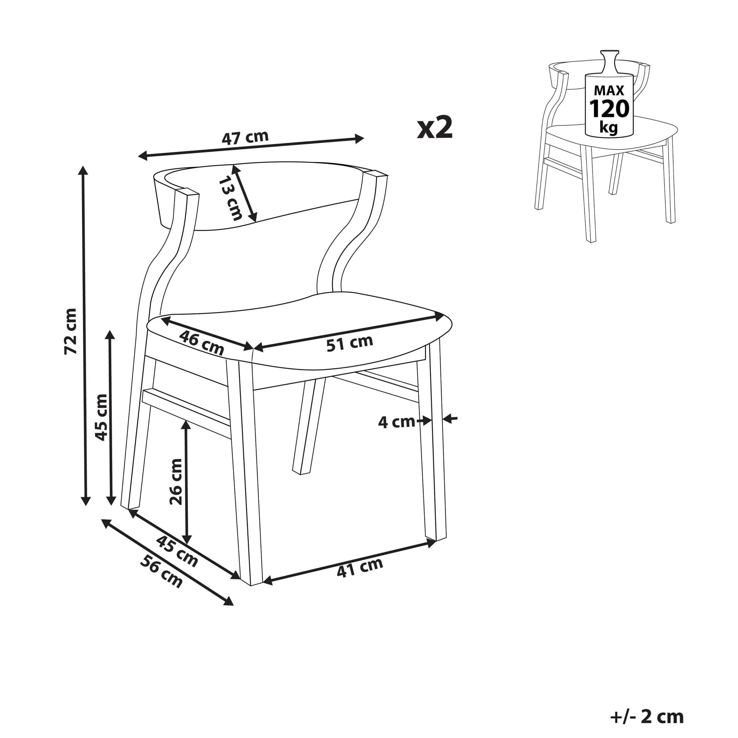 Set de 2 scaune dining MAROA Lemn Gri deschis [3]