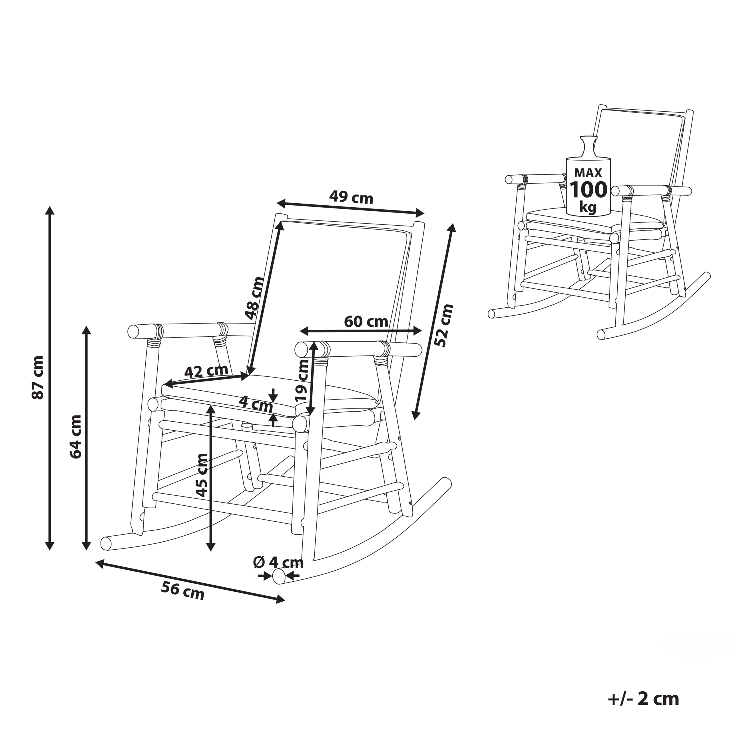Balansoar de grădină FRIGOLE Lemn de bambus Maro [3]