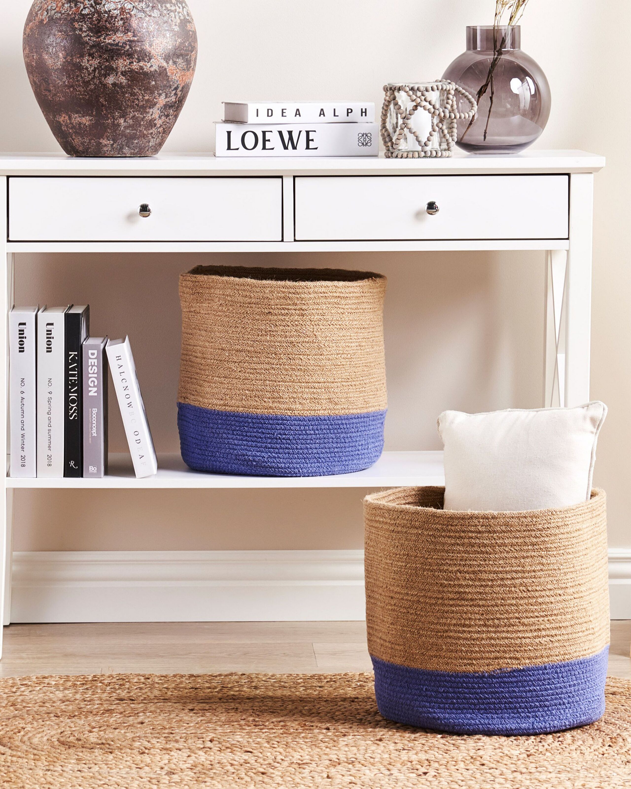 Dulap mic de baie - Set de 2 coșuri BULANIK Iută Violet