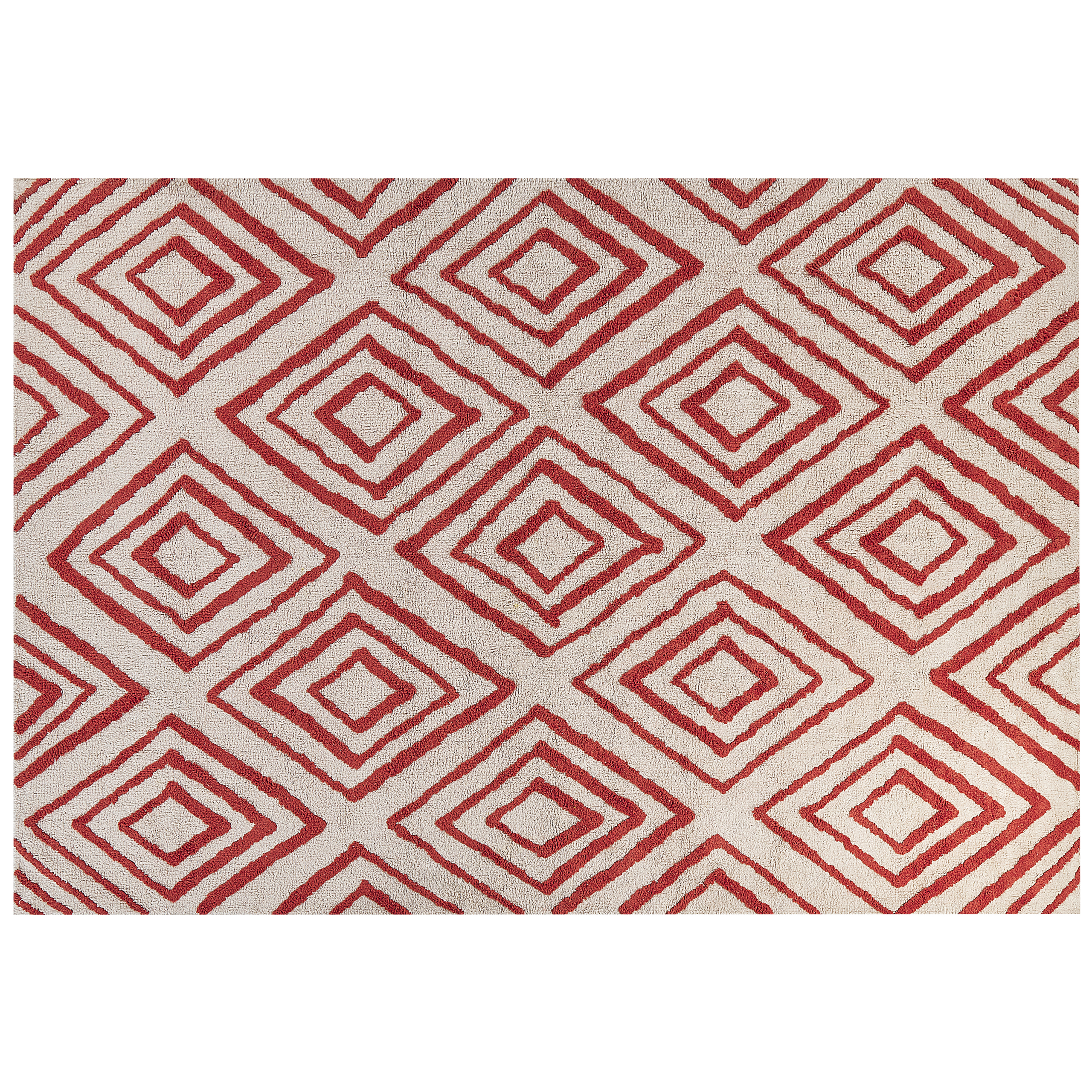 Shaggy rug HASKOY Red 160 x 230 cm Cotton [2]