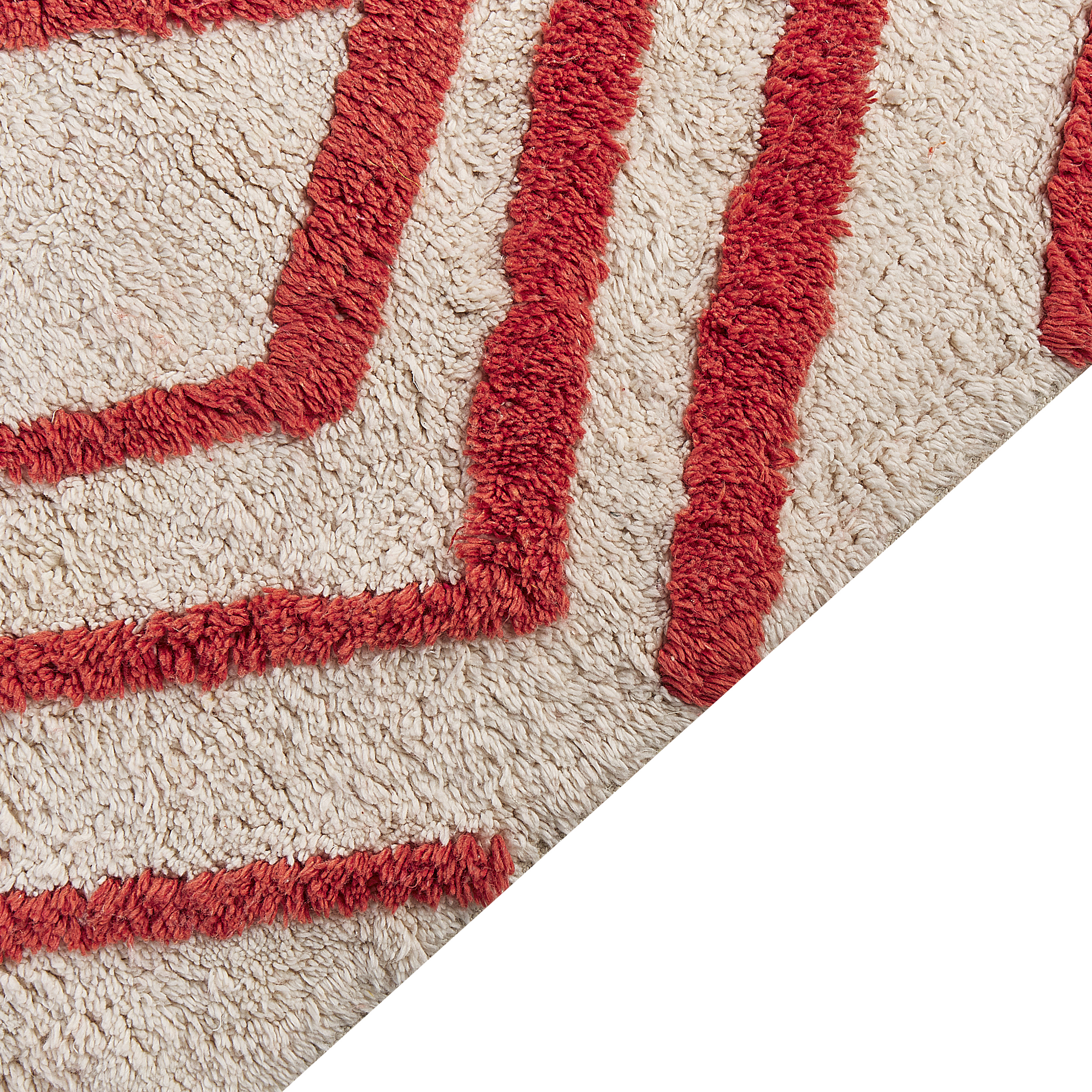 Shaggy rug HASKOY Red 160 x 230 cm Cotton [4]