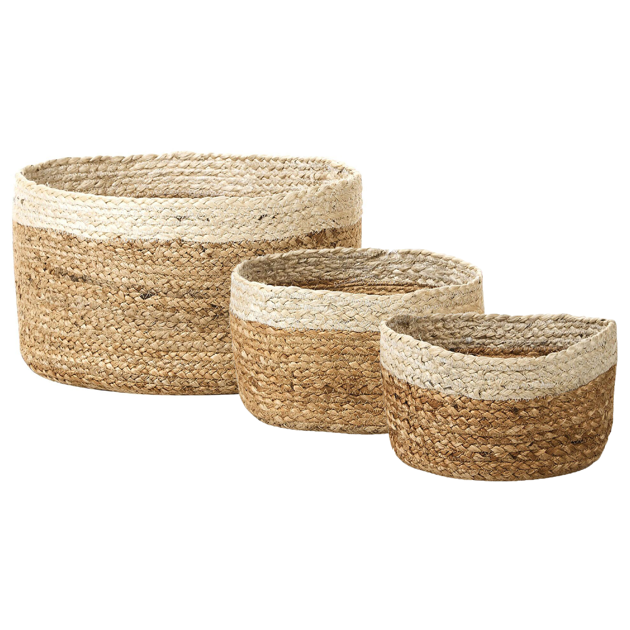 Set of 3 TAJORI Baskets Jute Natural [2]