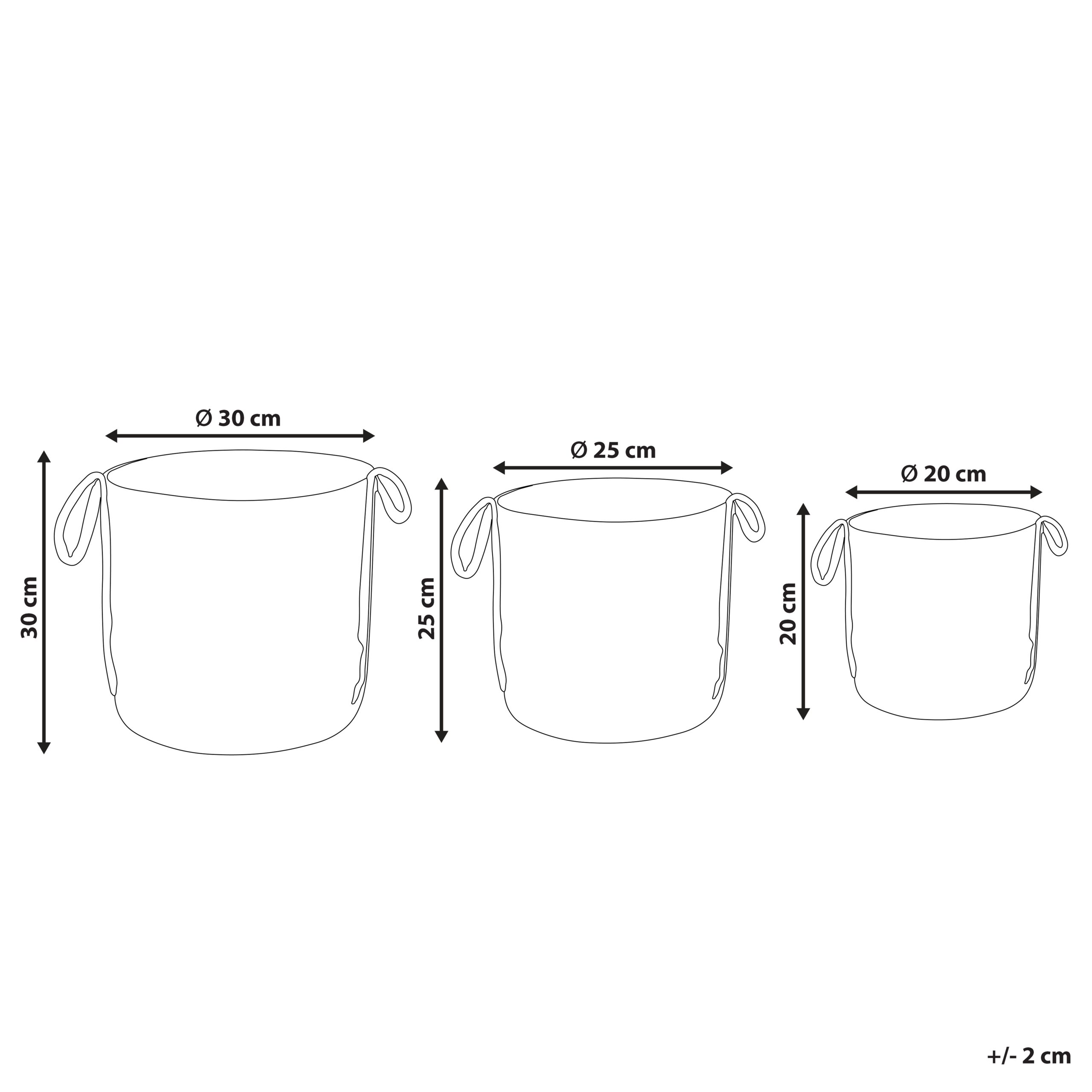 Set de 3 coșuri WADH Iută Natural [3]