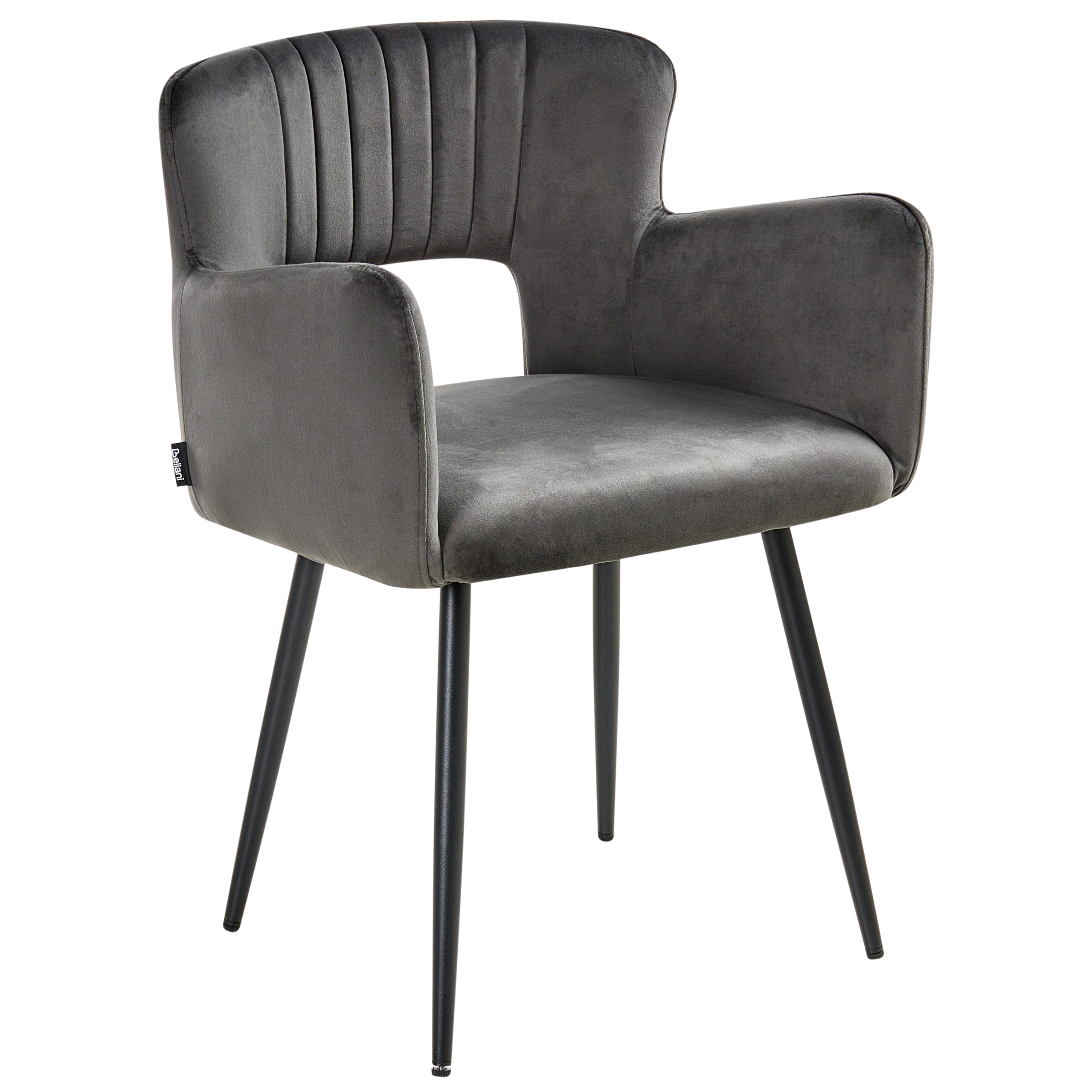 Set de 2 scaune dining SANILAC Catifea Gri închis [5]